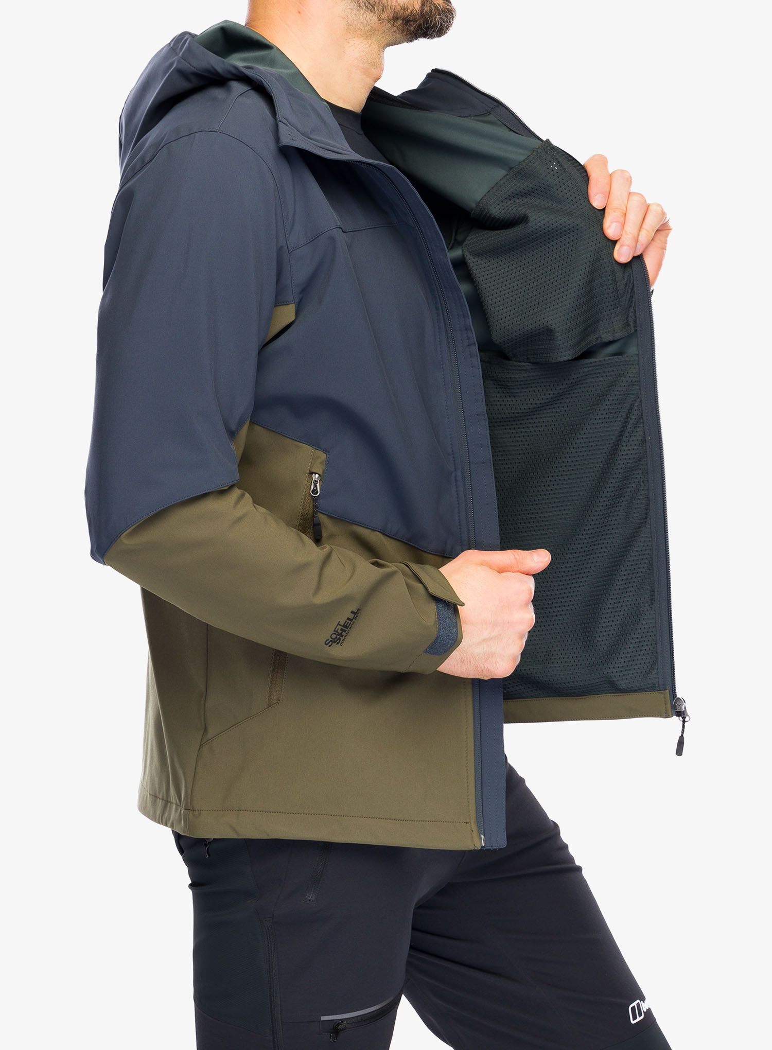 Softshell jakna Hannah Shelton Lite - india ink/military olive