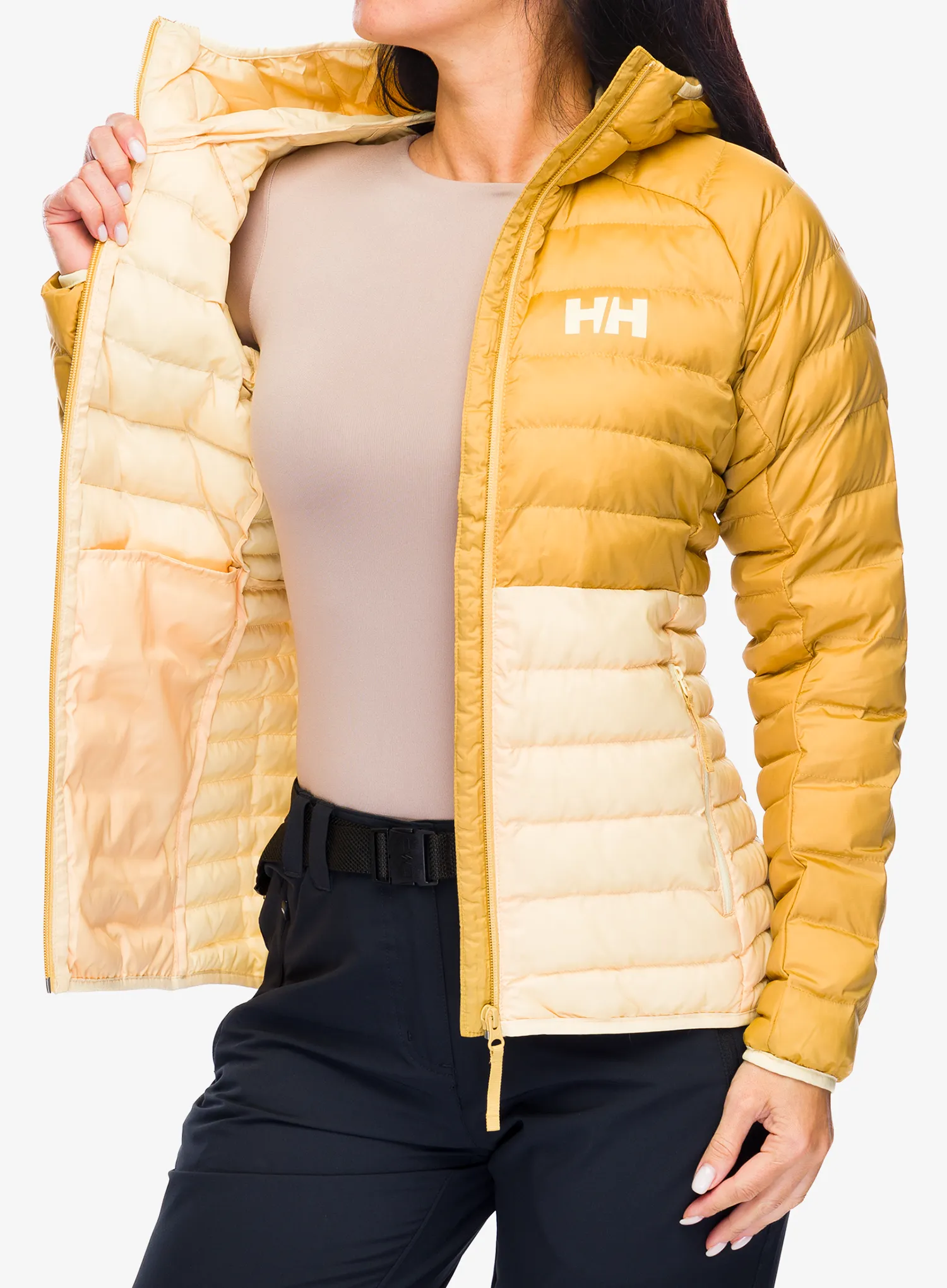 Ženska sintetična jakna Helly Hansen Banff Hooded Insulator - yellow cream/sand