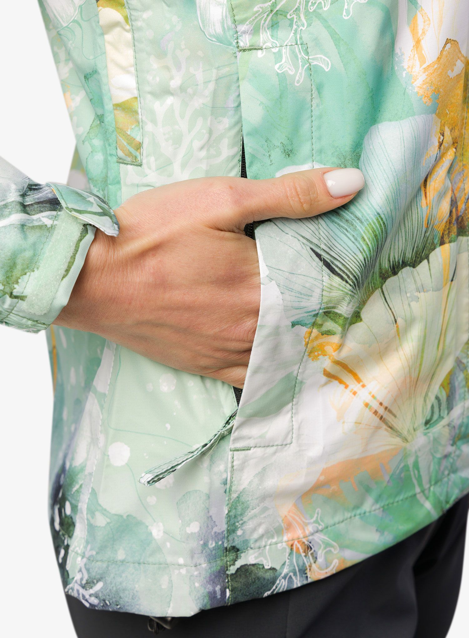 Ženska nepremočljiva jakna Helly Hansen Loke Print Jacket - jade esra