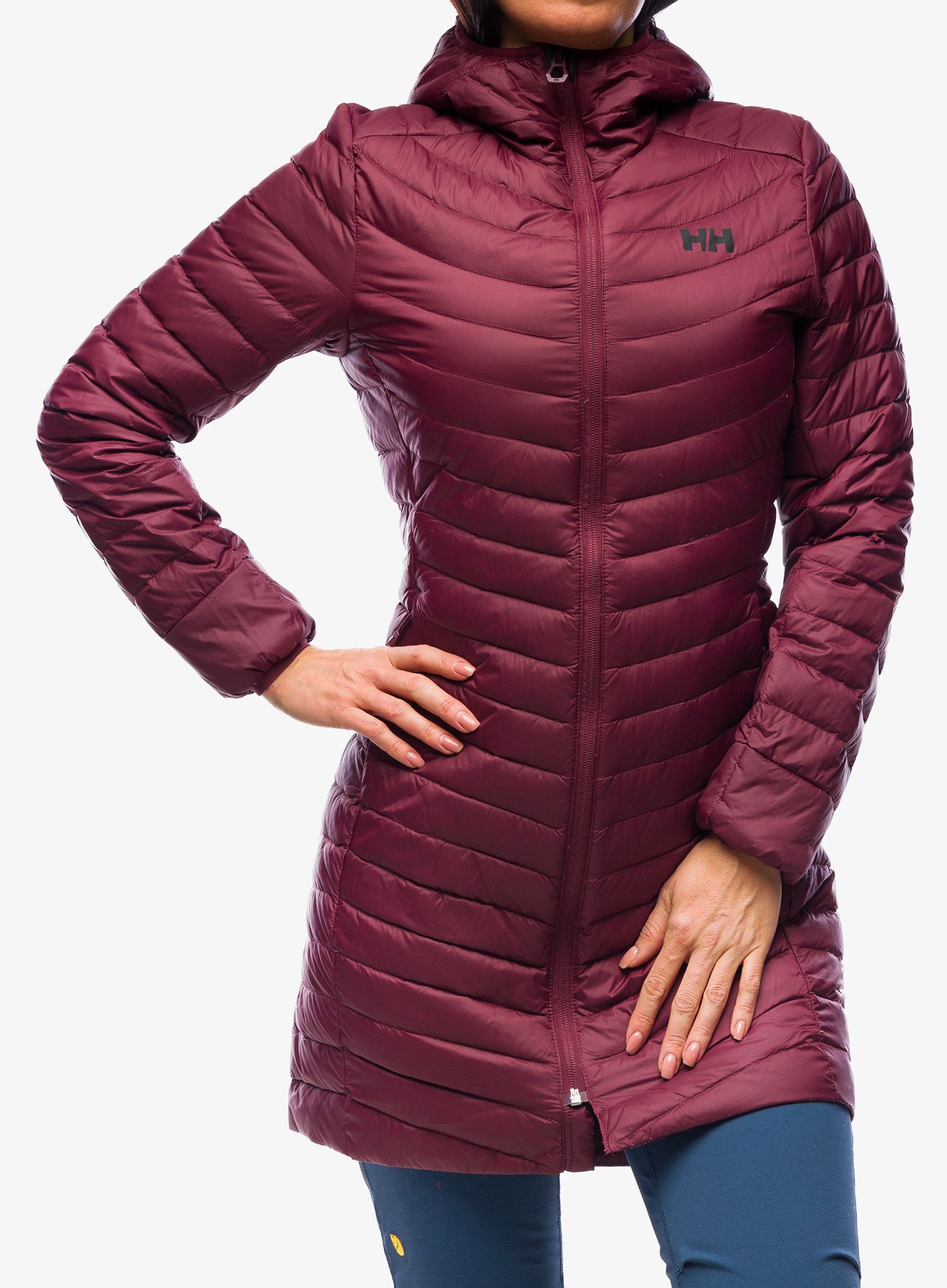 Puhast plašč Helly Hansen Verglas Long Down Insulator Jacket - hickory/coral almond