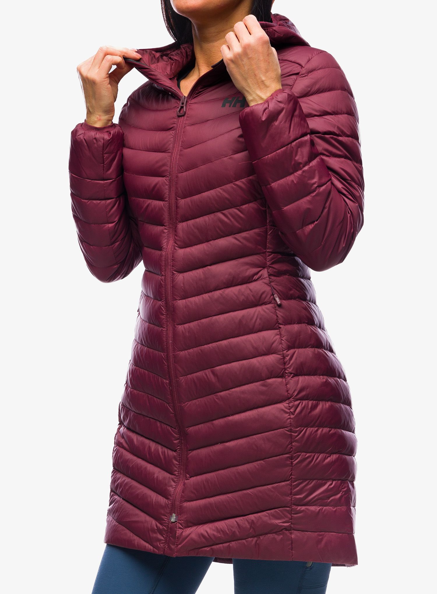 Puhast plašč Helly Hansen Verglas Long Down Insulator Jacket - hickory/coral almond