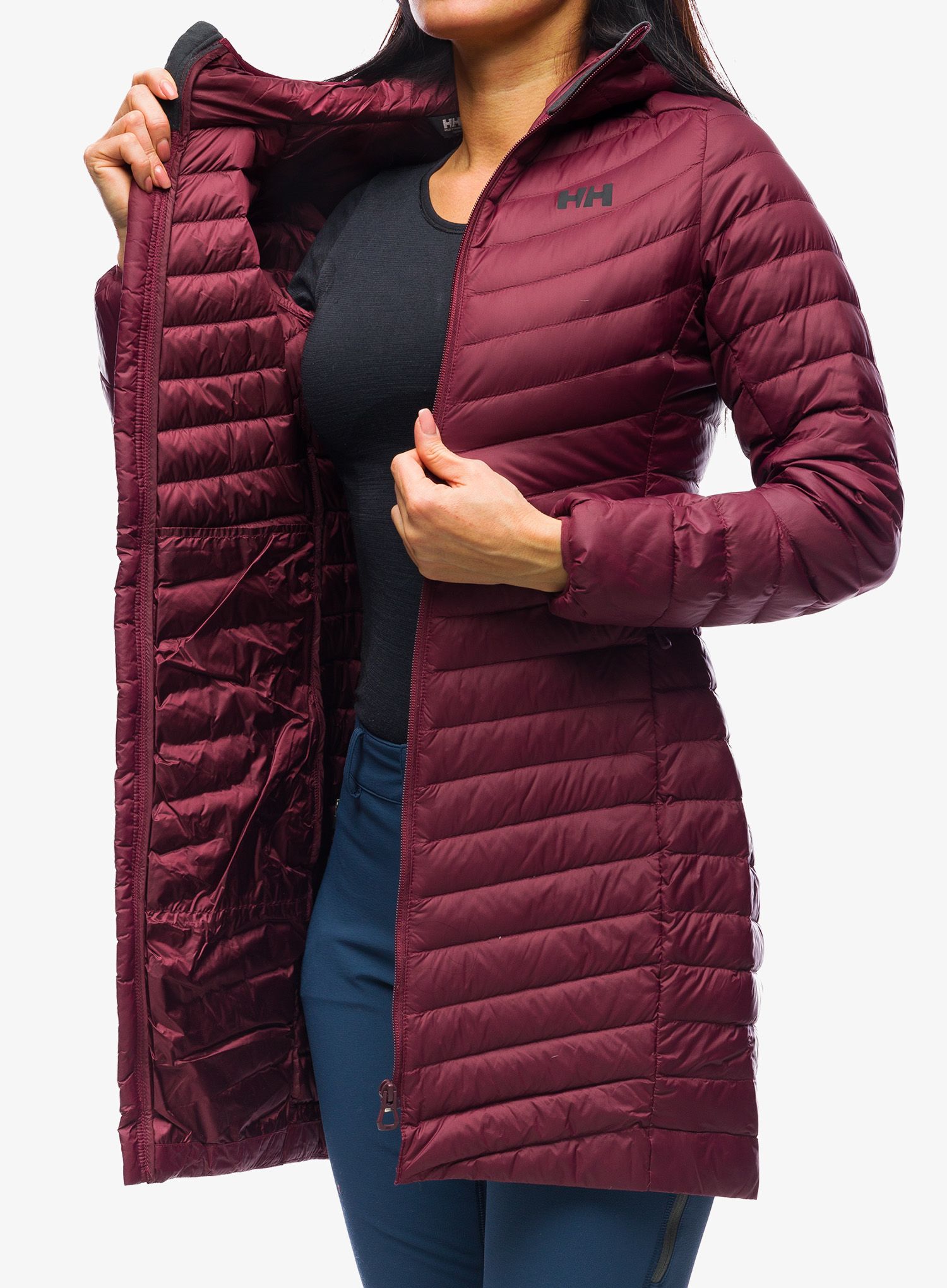 Puhast plašč Helly Hansen Verglas Long Down Insulator Jacket - hickory/coral almond