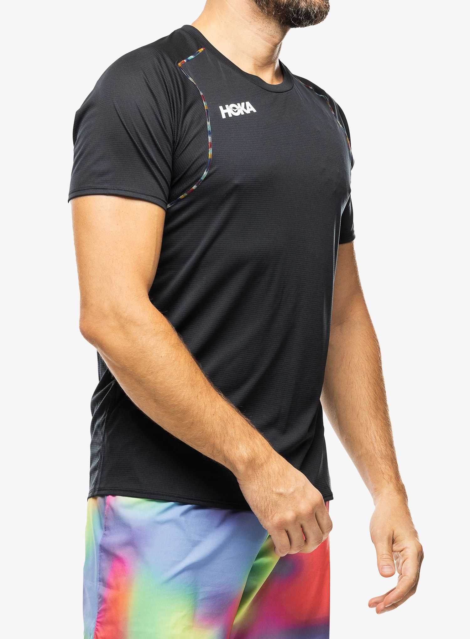 Majica za tek Hoka Glide Short Sleeve - black/multi