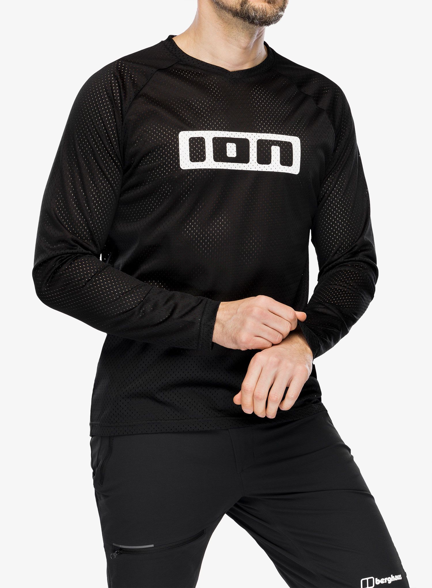 Kolesarska jopa ION Logo LS Jersey - black