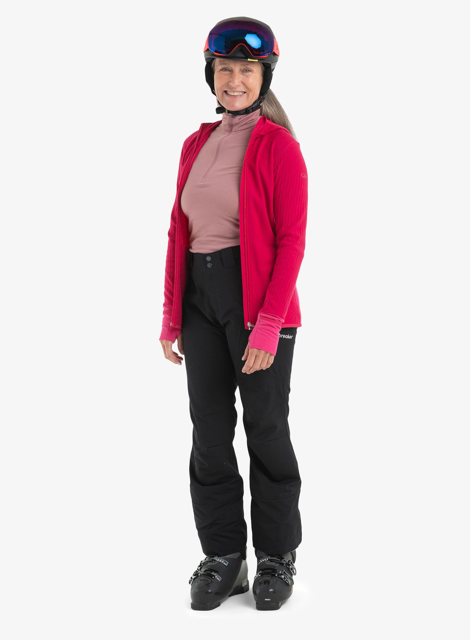 Ženska termo flis jopa Icebreaker 200 Oasis L/S Half Zip - crystal
