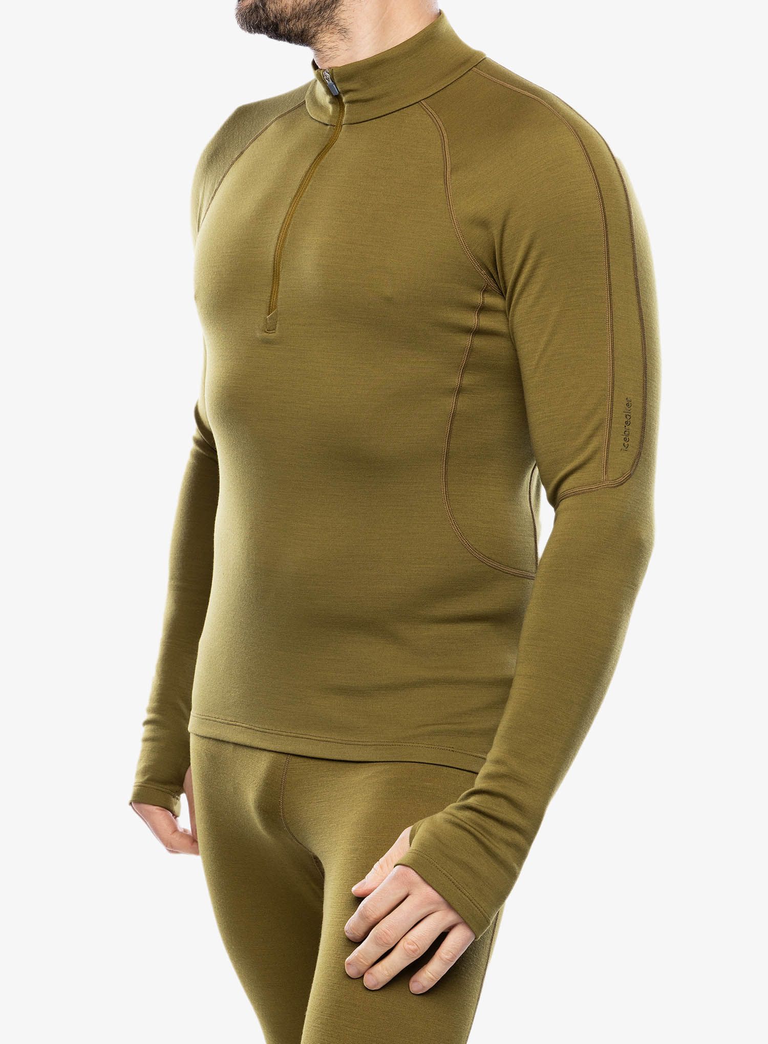 Termo flis jopa Icebreaker 300 MerinoFine Polar LS Half Zip - algae