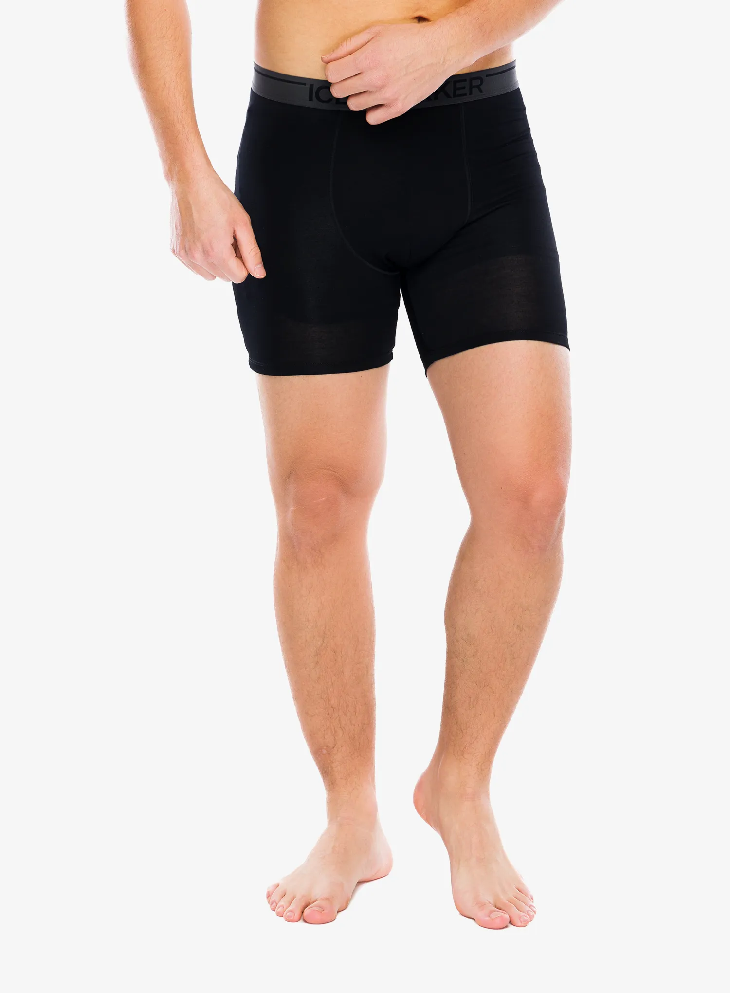 Boksarice Icebreaker Anatomica Long Boxers - black