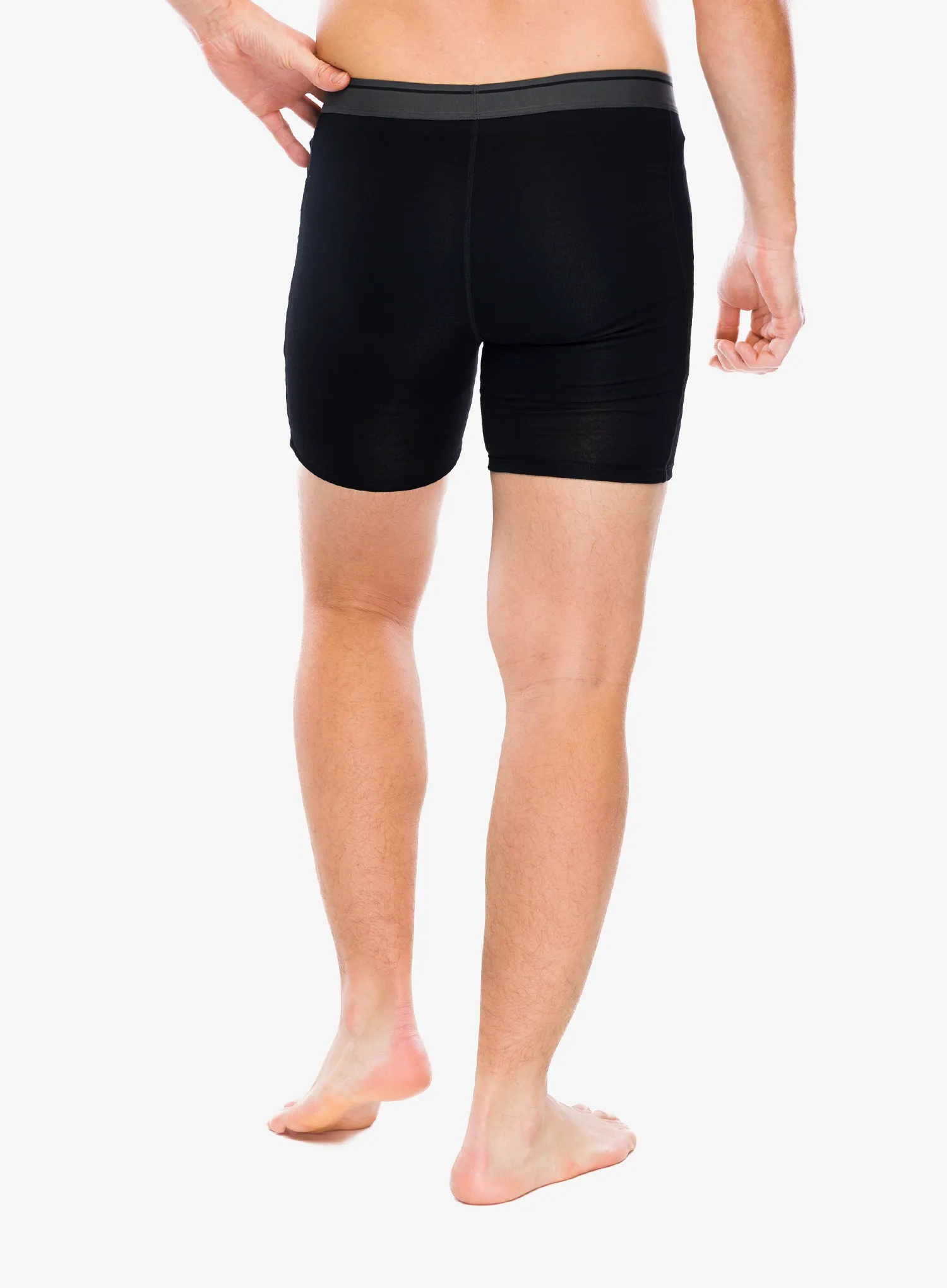 Boksarice Icebreaker Anatomica Long Boxers - black