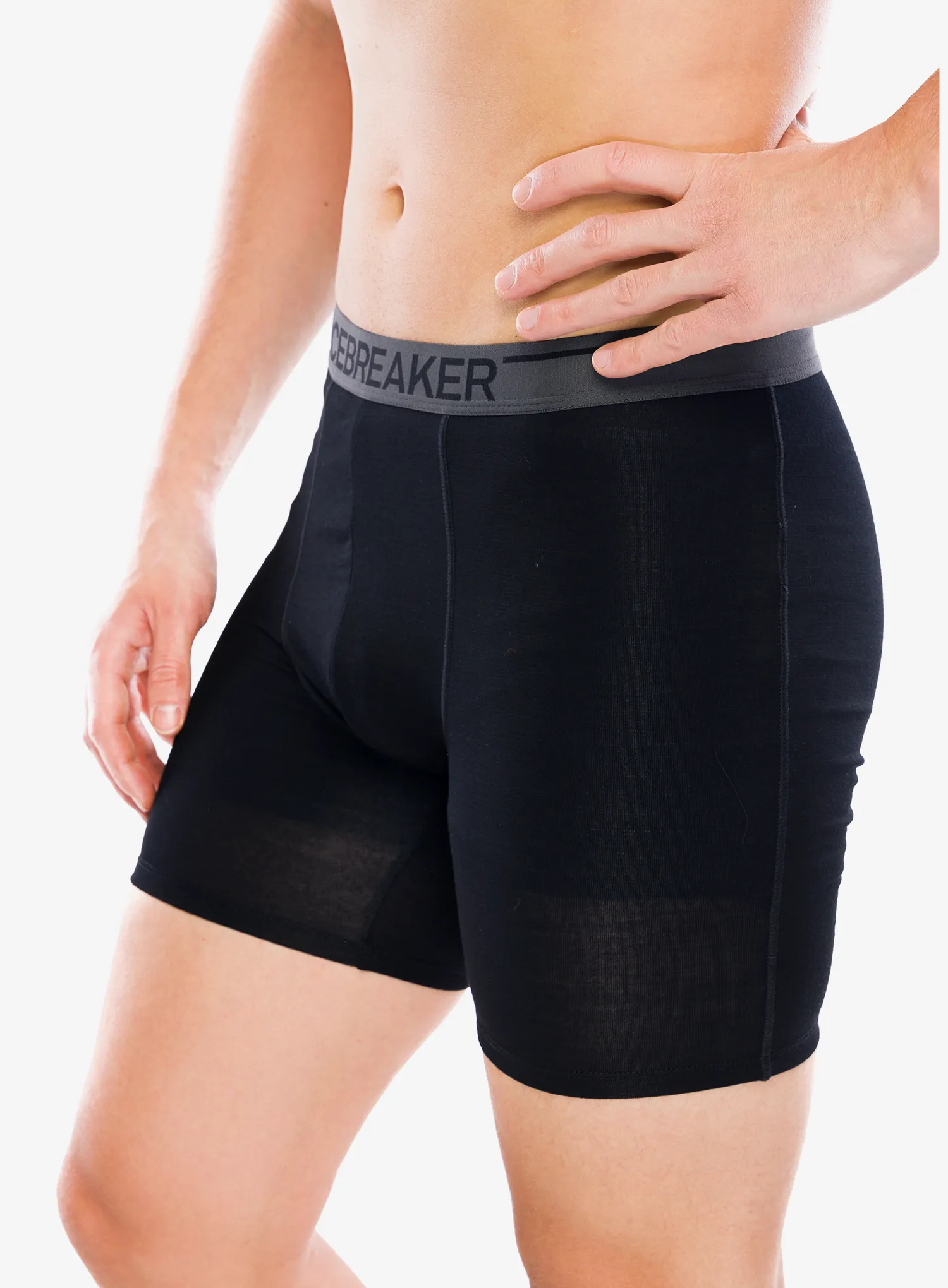 Boksarice Icebreaker Anatomica Long Boxers - black