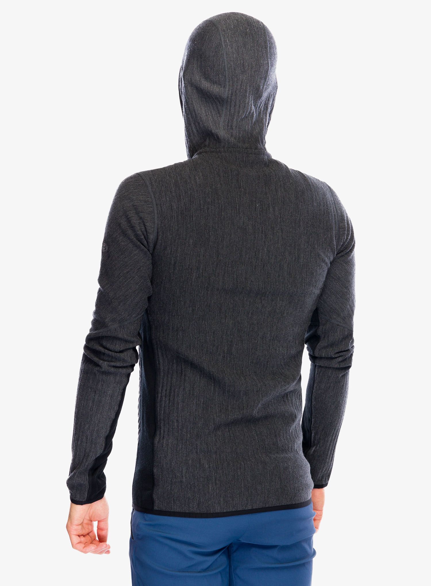 Jopica s kapuco Icebreaker Descender LS Zip Hood - jet hthr/black