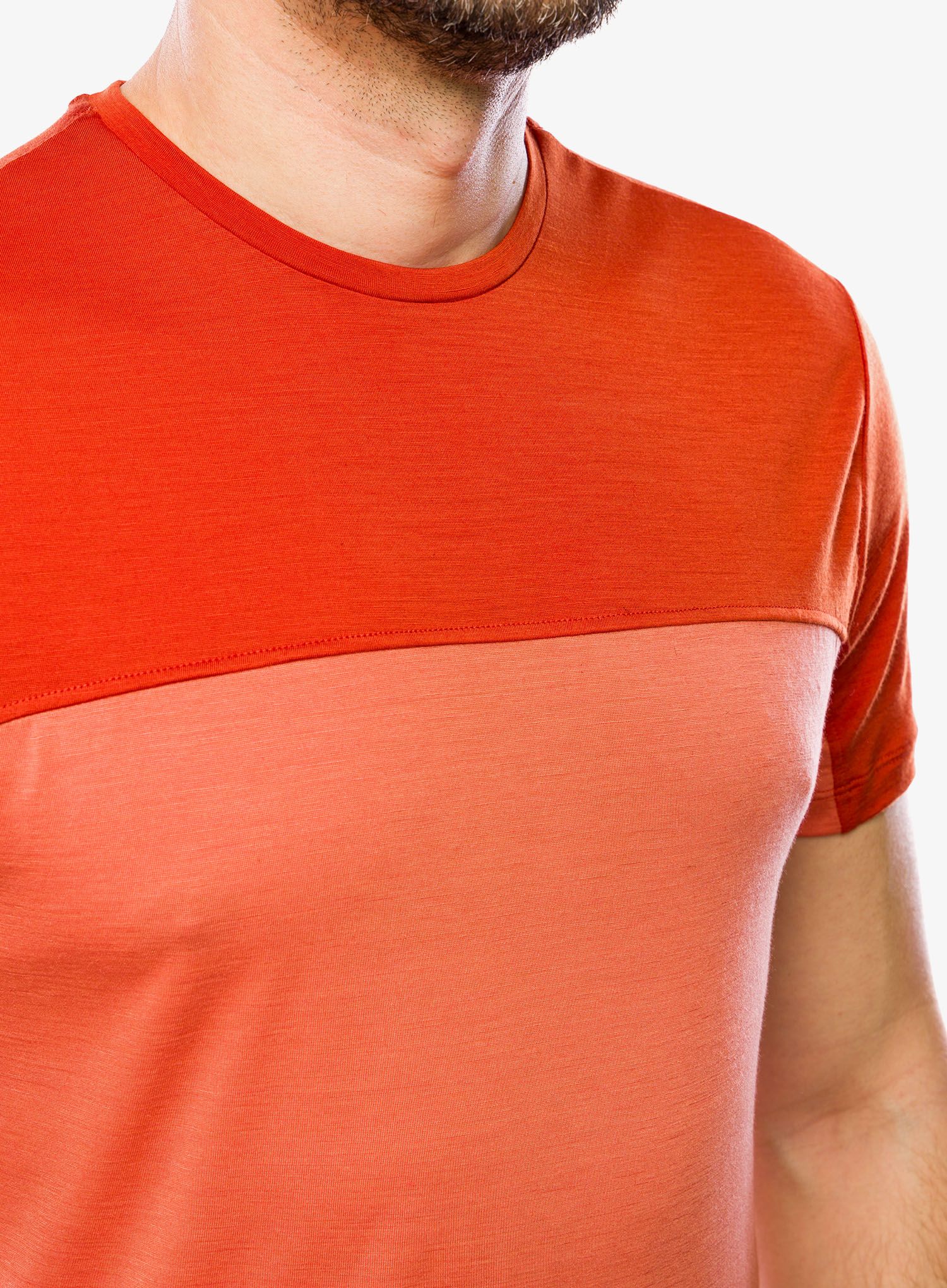 Merino majica Icebreaker Merino 125 Cool-Lite Sphere III SS Tee Colour Block - ember/molten