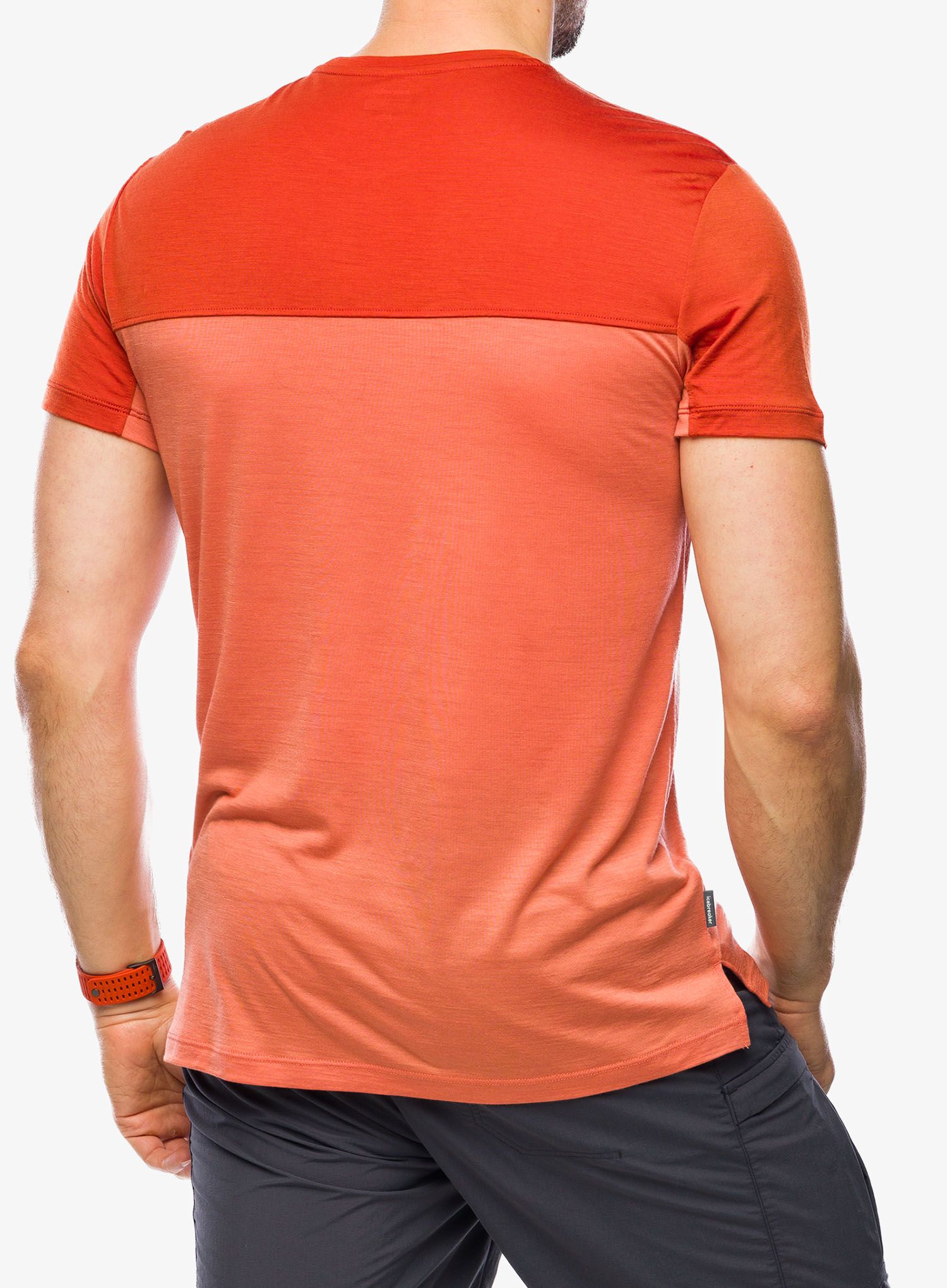 Merino majica Icebreaker Merino 125 Cool-Lite Sphere III SS Tee Colour Block - ember/molten