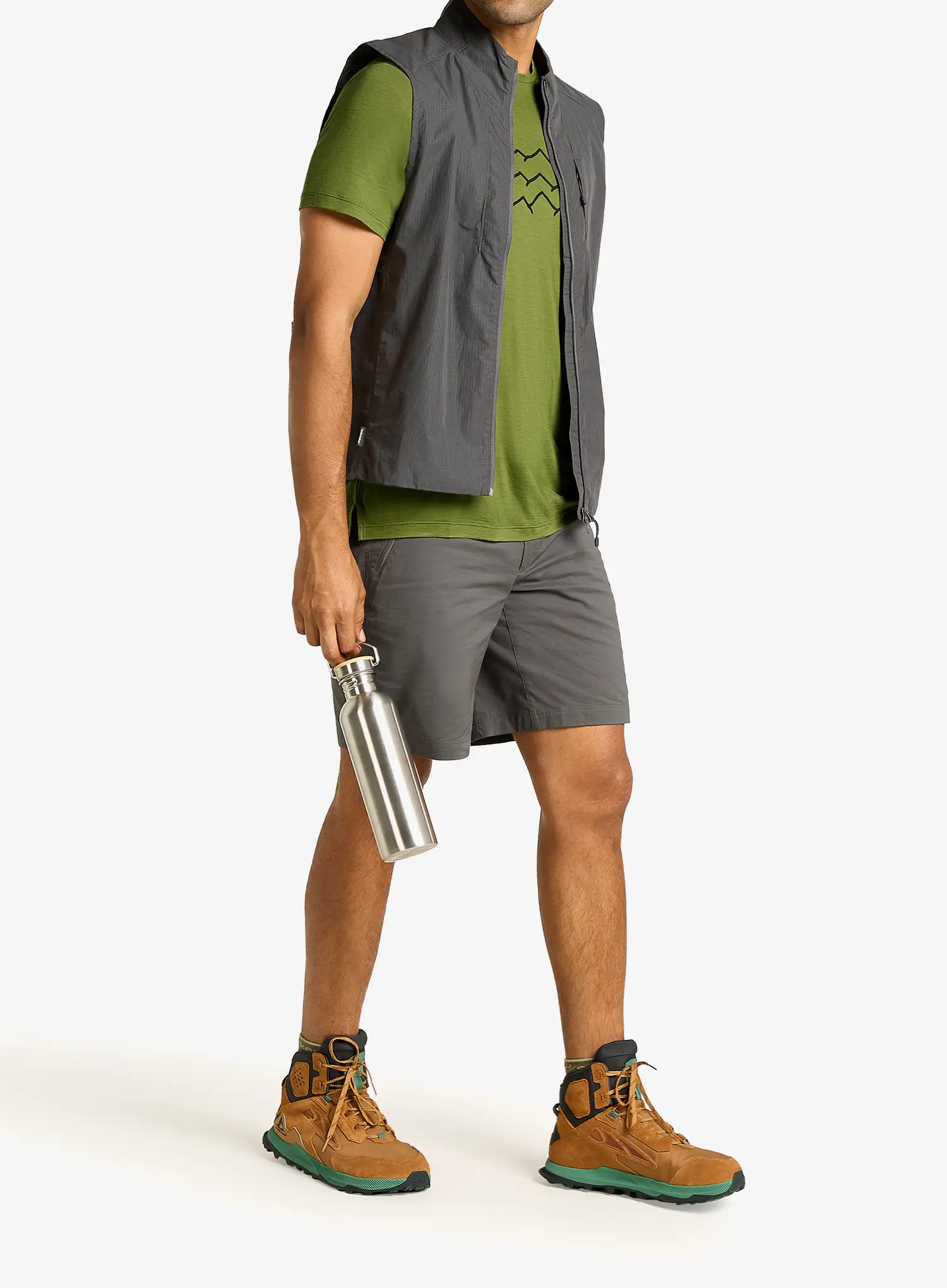 Majica s potiskom Icebreaker Merino 125 Cool-Lite Sphere SS Tee Across - sphagnum