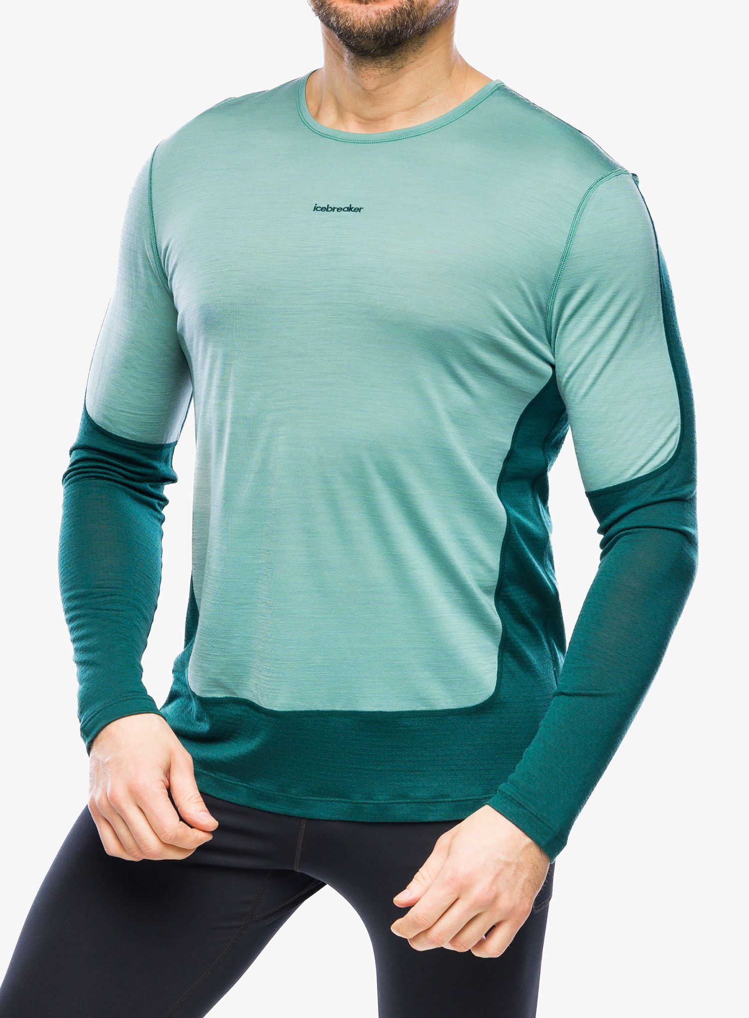 Puloverji brez kapuce Icebreaker Merino 125 ZoneKnit Energy Wind LS Tee - fathom/ray