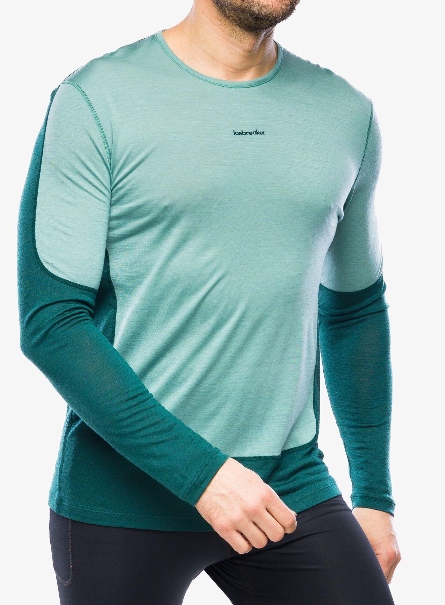 Puloverji brez kapuce Icebreaker Merino 125 ZoneKnit Energy Wind LS Tee - fathom/ray