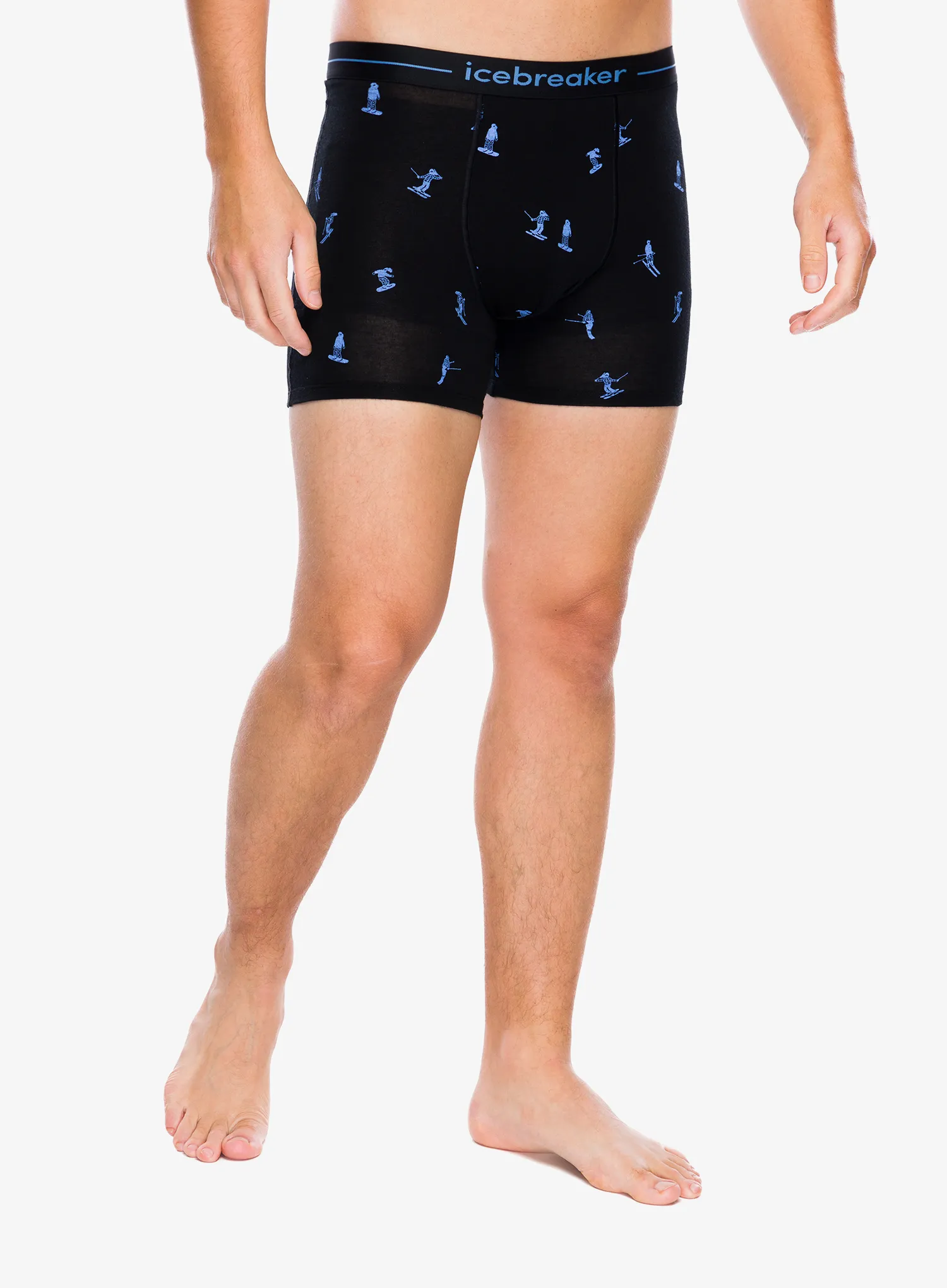 Boksarice Icebreaker Merino 150 Anatomica Boxers Ski Day - black/aop