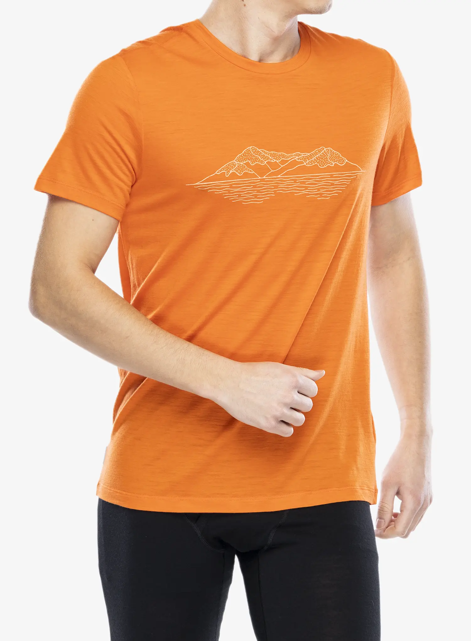 Merino majica Icebreaker Merino 150 Tech Lite SS T Pukaki Reflected - blaze