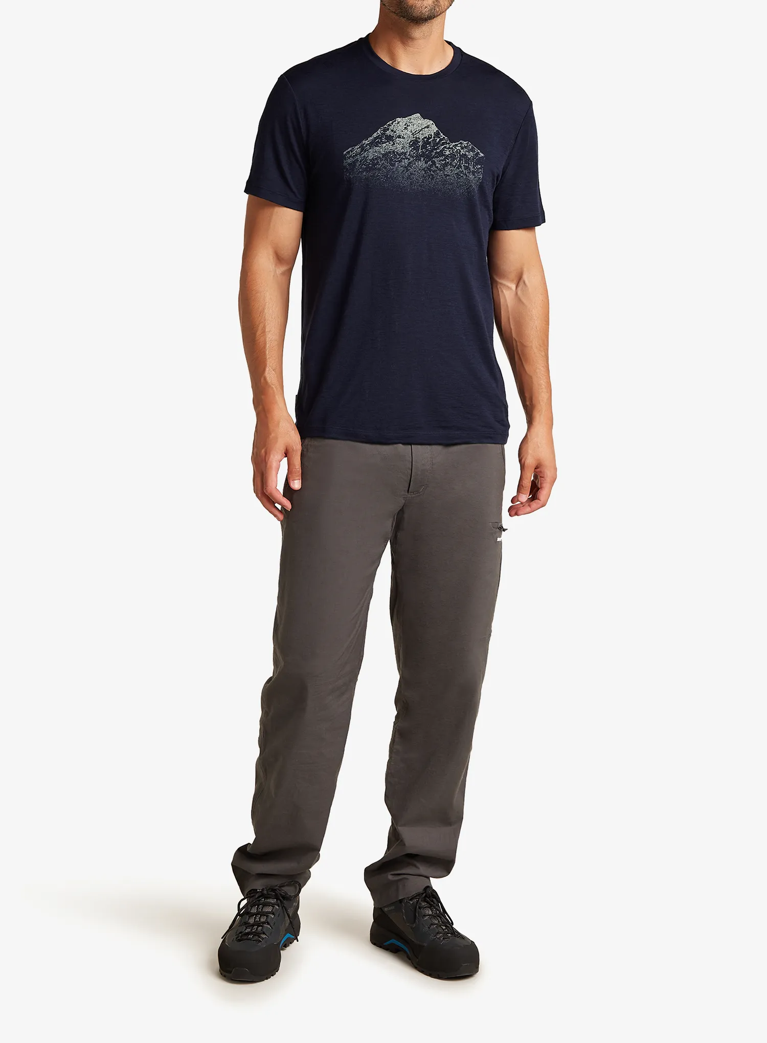 Majica s potiskom Icebreaker Merino 150 Tech Lite SS T Rising Light - midnight navy