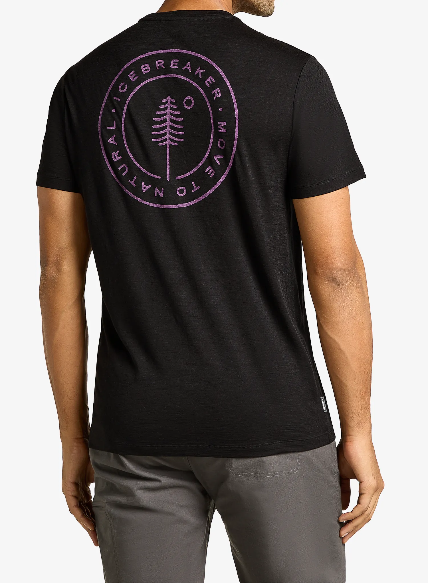 Majica s potiskom Icebreaker Merino 150 Tech Lite SS Tee Hike Naturally - black