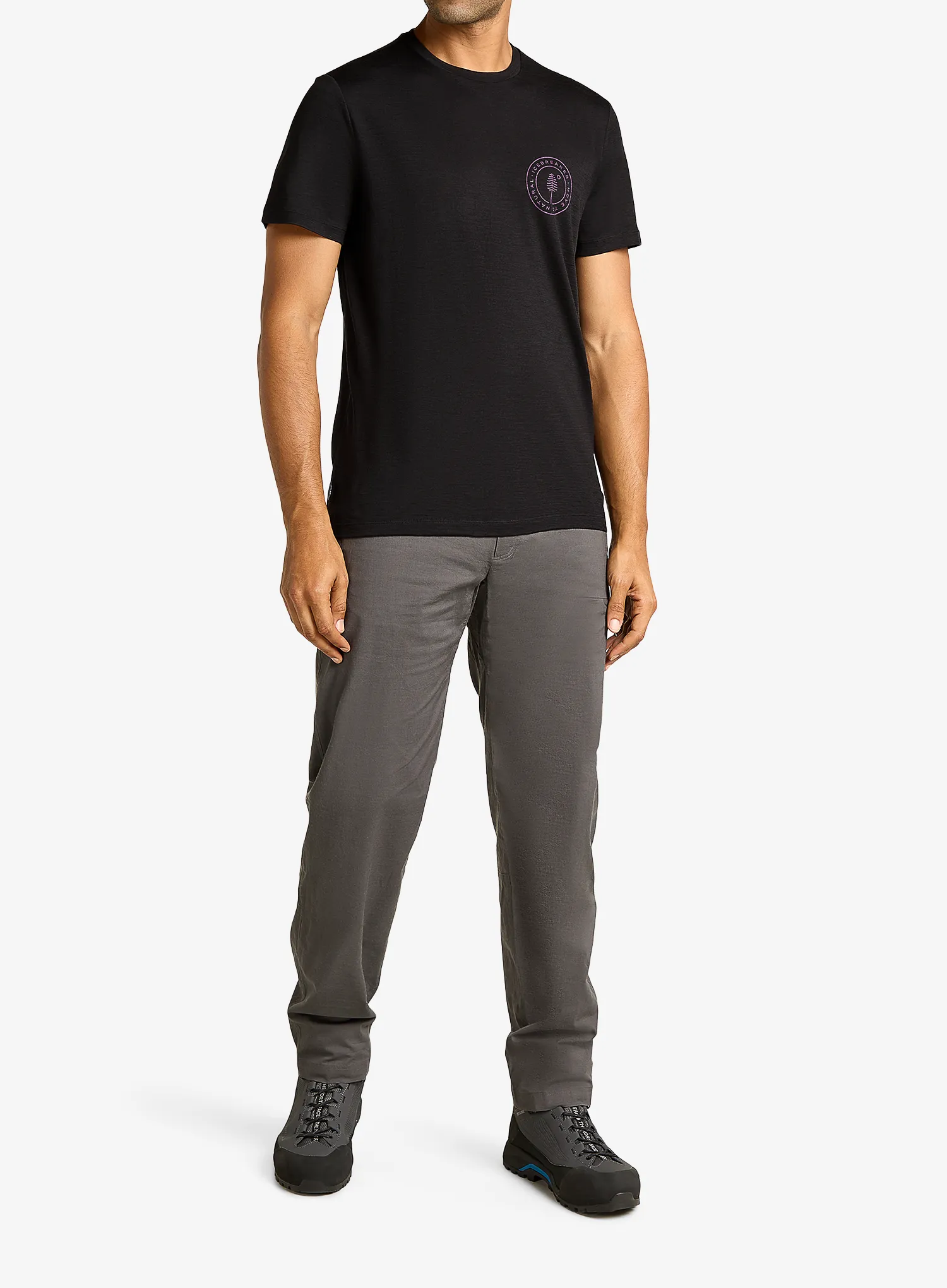 Majica s potiskom Icebreaker Merino 150 Tech Lite SS Tee Hike Naturally - black