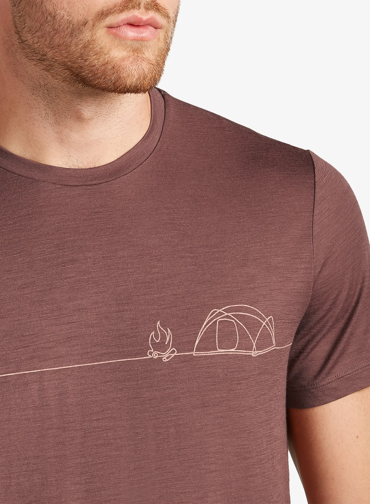 Merino majica Icebreaker Merino 150 Tech Lite SS Tee Single Line Camp - carob