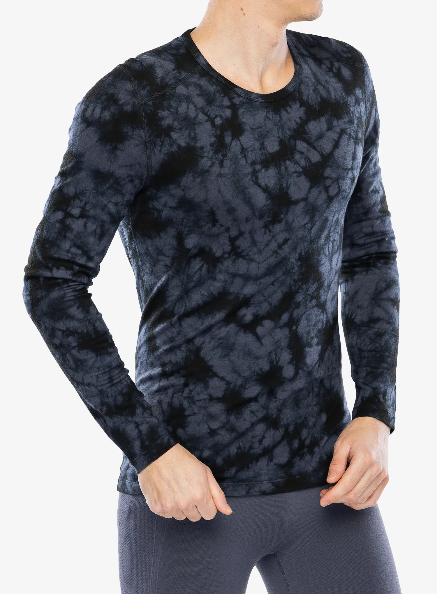 Termo flis jopa Icebreaker Merino 200 Oasis LS Crewe Cloud Dye - graphite/black/cd