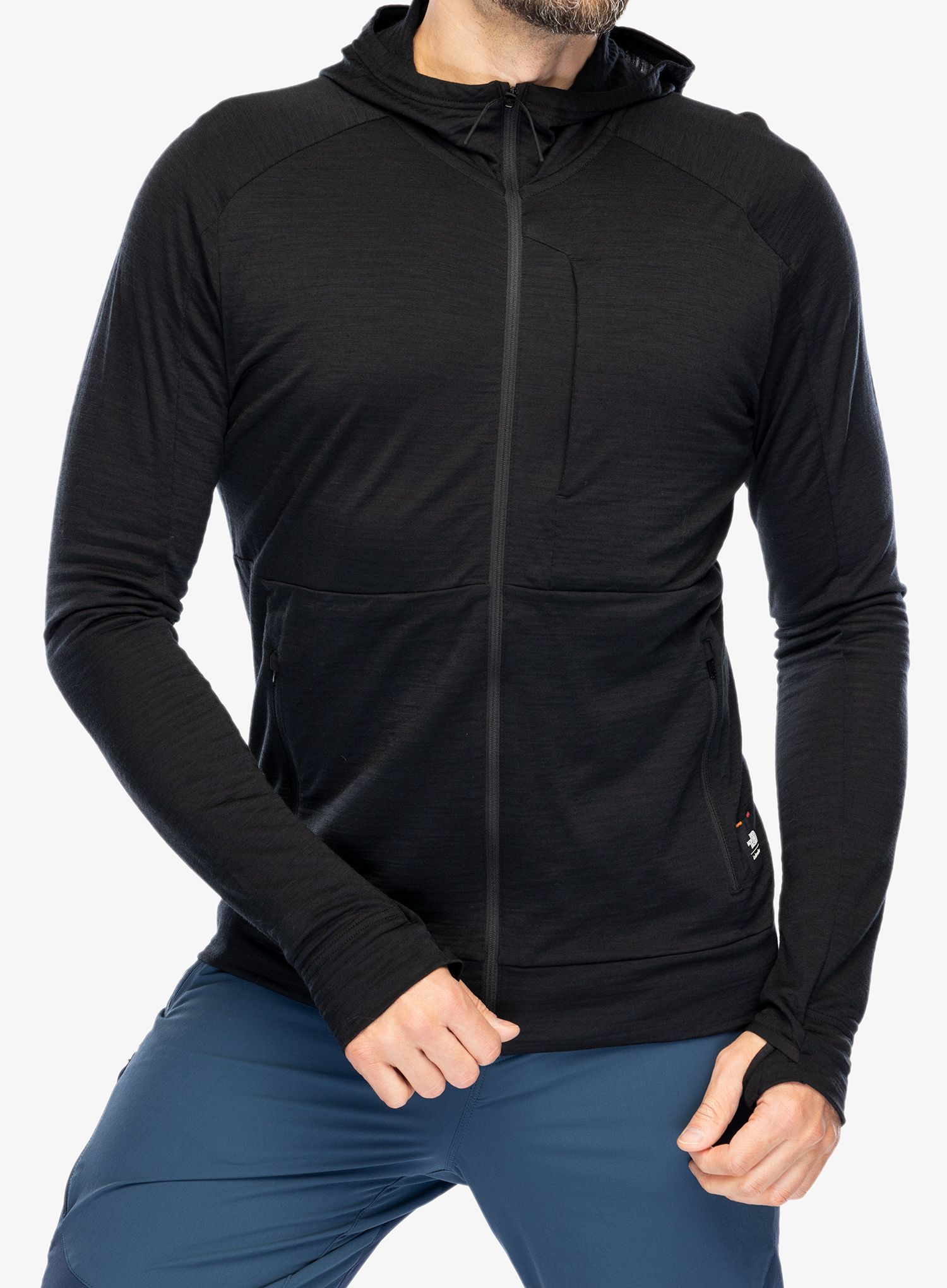 Jopica s kapuco Icebreaker Merino 200 Realfleece IB X TNF LS Zip Hoodie - black