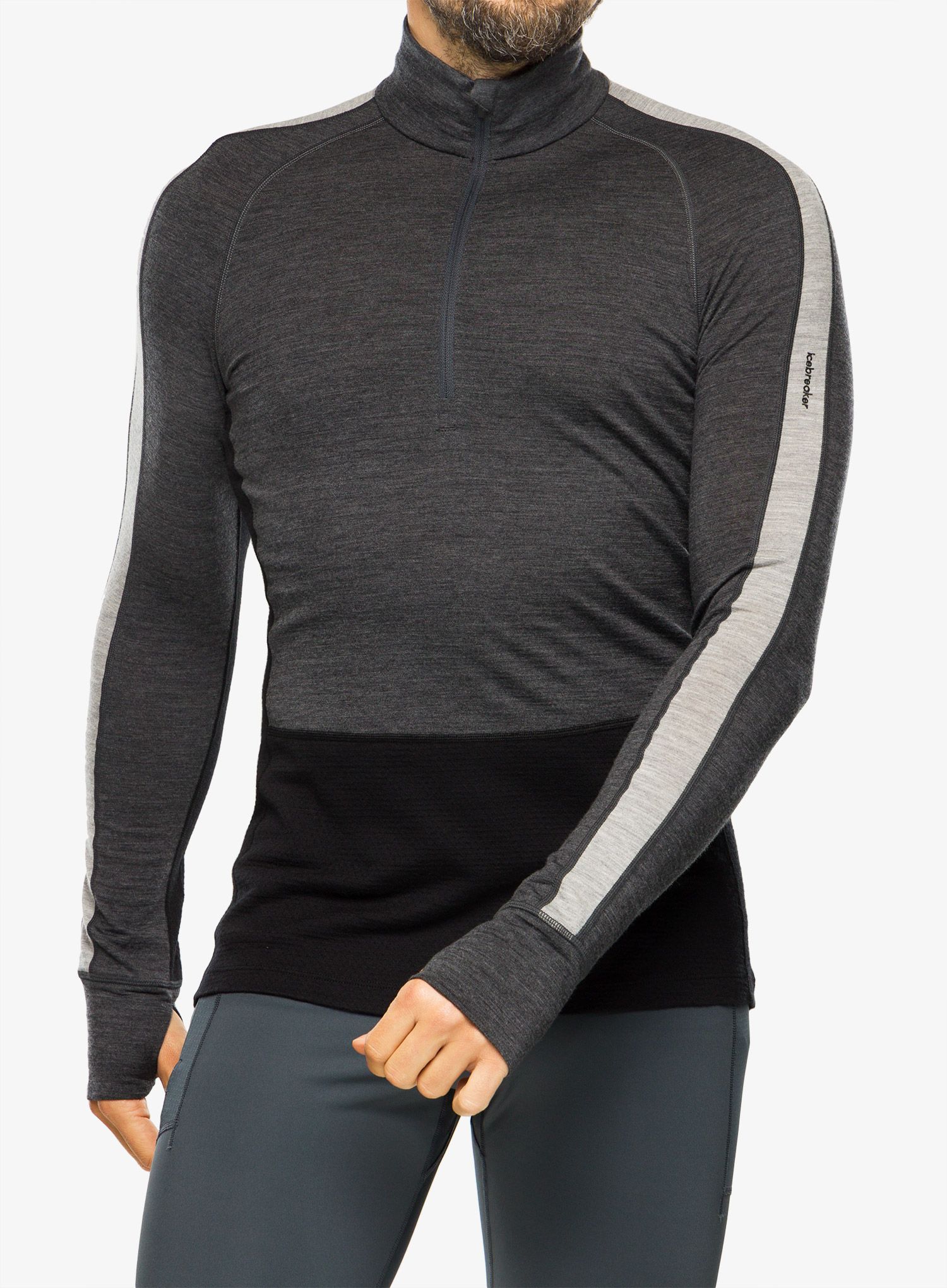 Termo flis jopa Icebreaker Merino 200 ZoneKnit LS Half Zip - jet/black