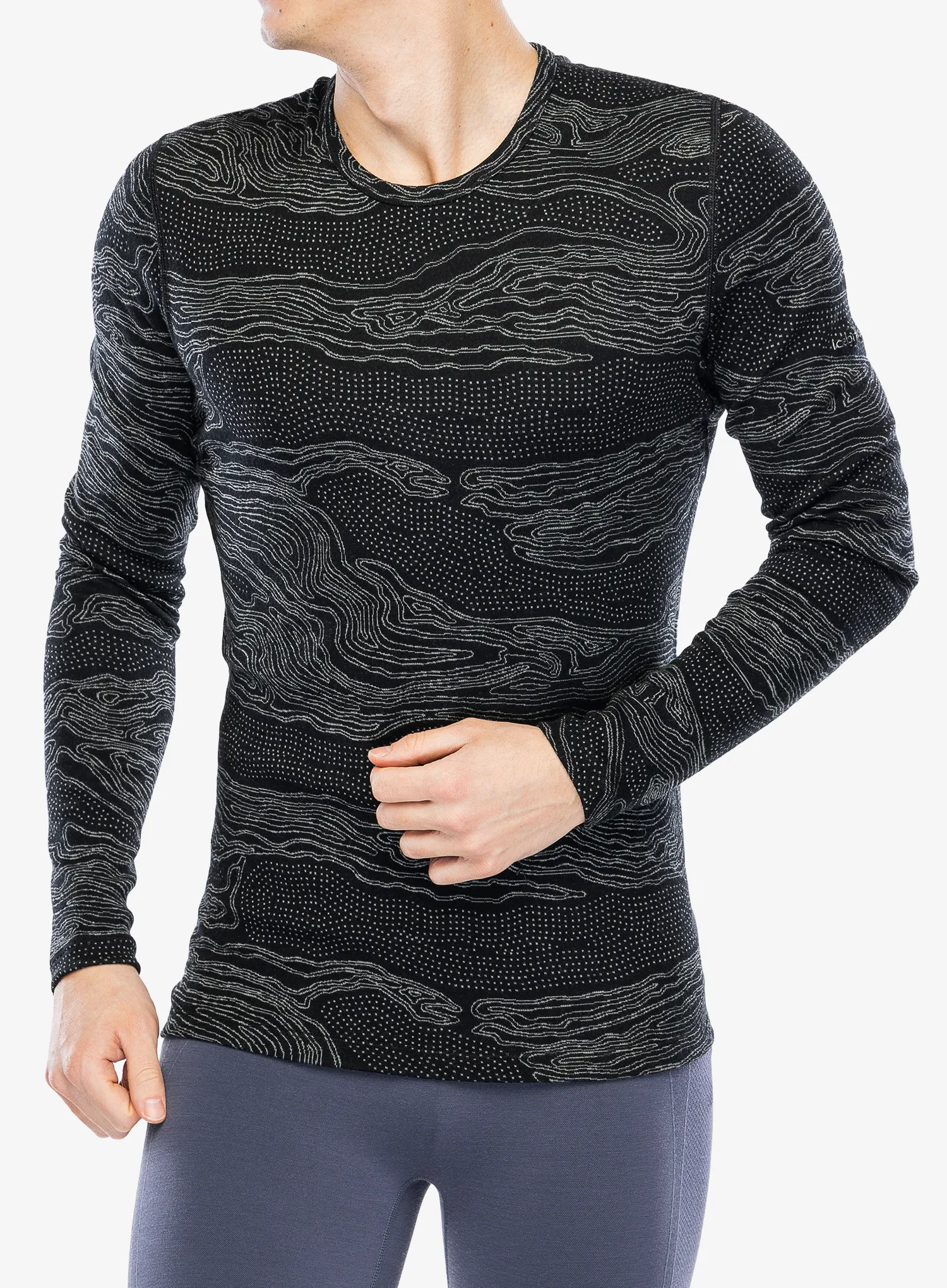 Termo flis jopa Icebreaker Merino 260 Vertex LS Crewe Snow Guide - black/galaxy/j