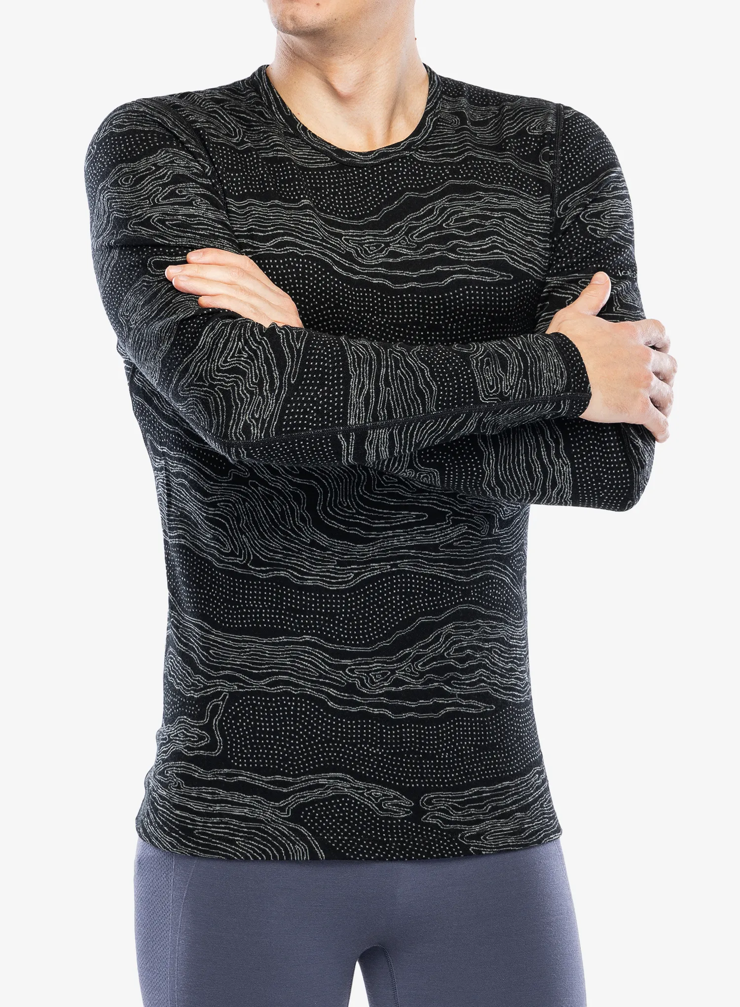 Termo flis jopa Icebreaker Merino 260 Vertex LS Crewe Snow Guide - black/galaxy/j