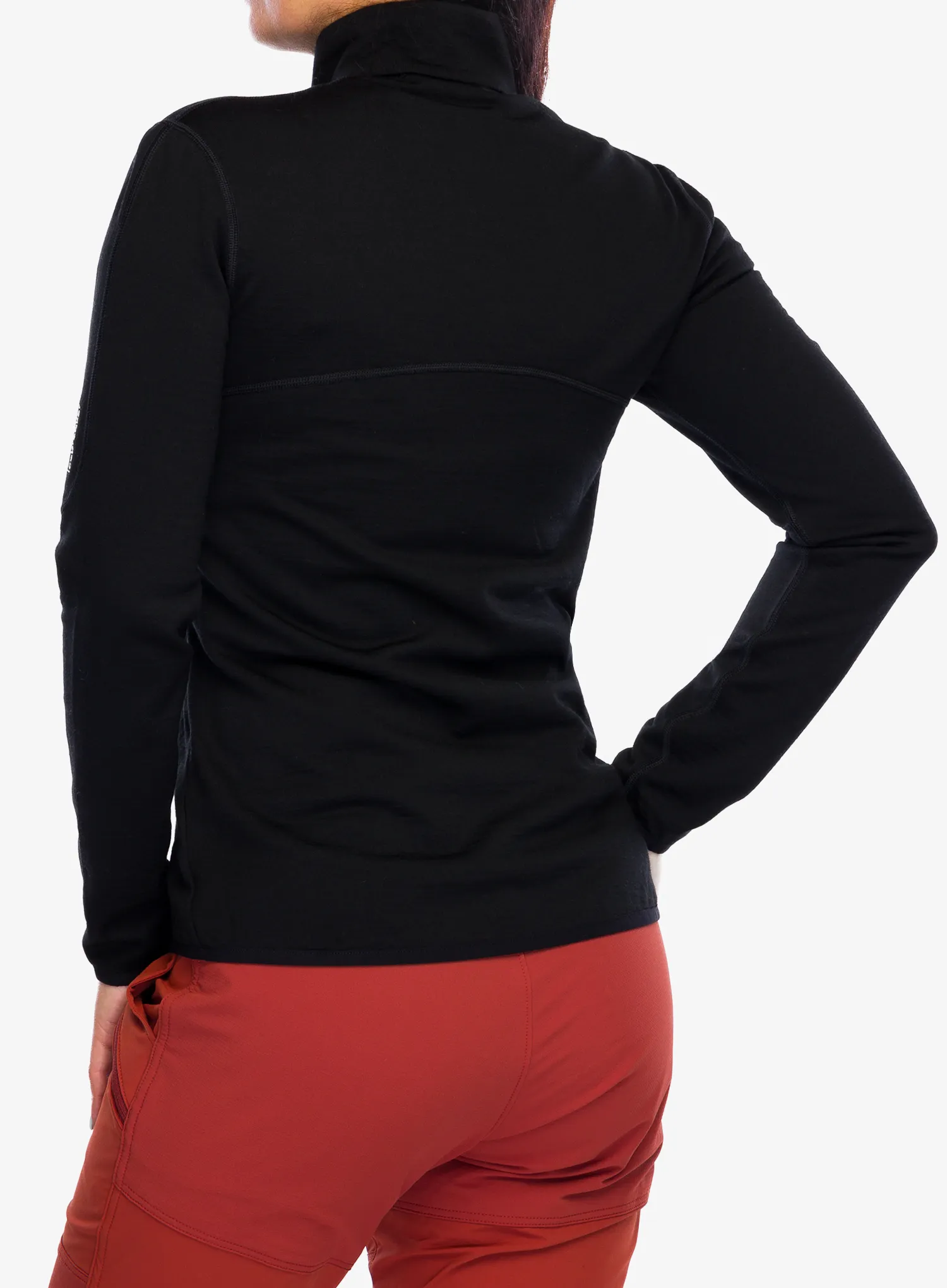 Ženska jopica z zadrgo Icebreaker Merino 560 Realfleece Elemental II LS Zip - black
