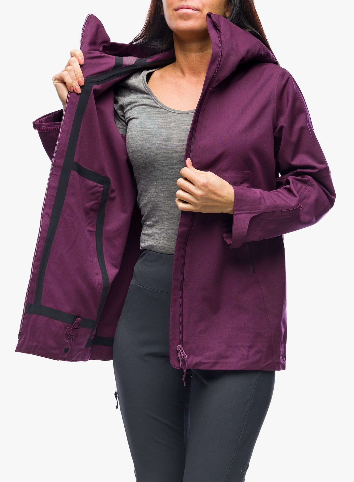 Ženska softshell jakna Icebreaker Merino Shell+ Peak Hooded Jacket - nightshade