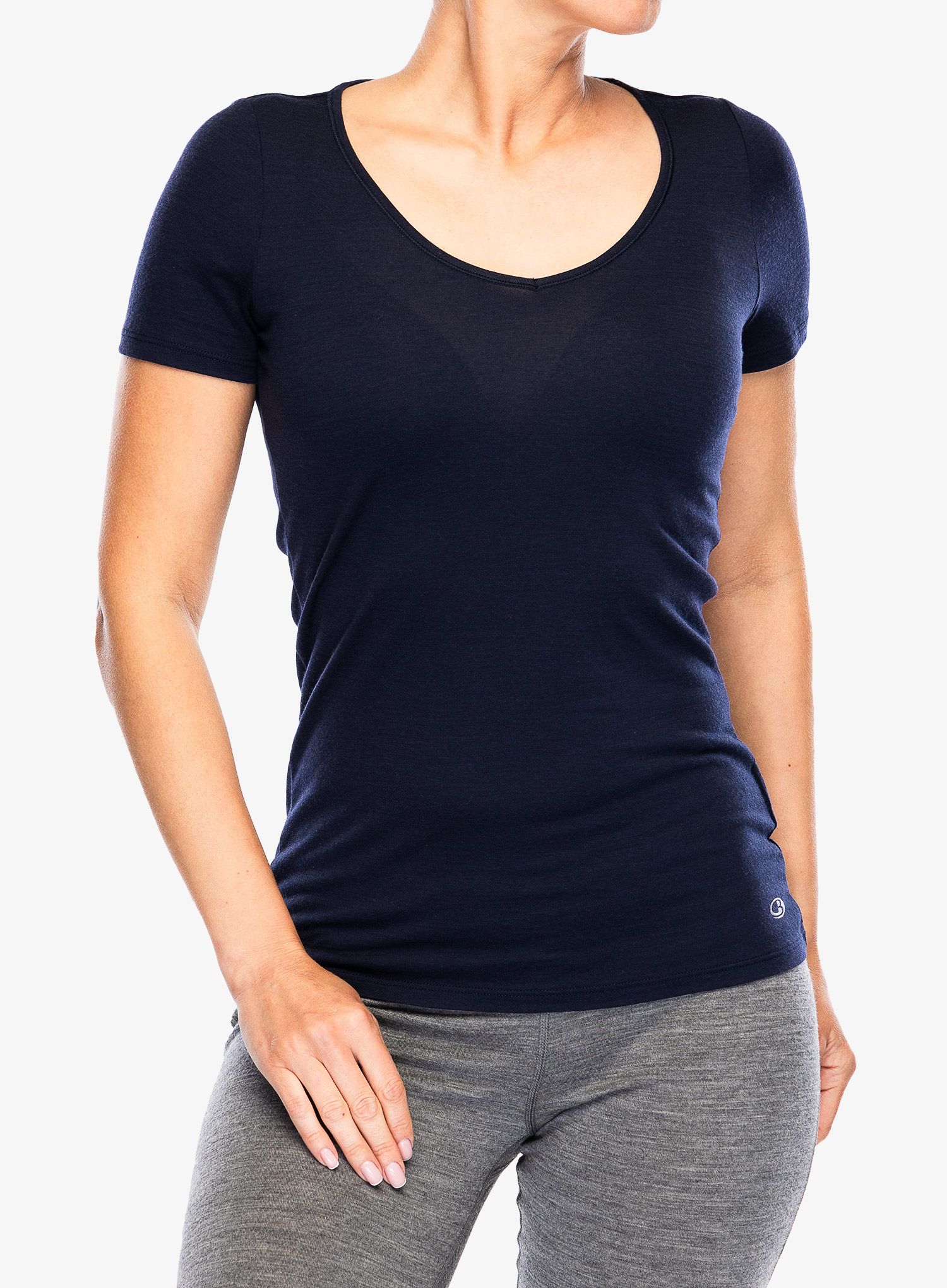 Ženska majica Icebreaker Siren S/S Sweetheart - midnight navy