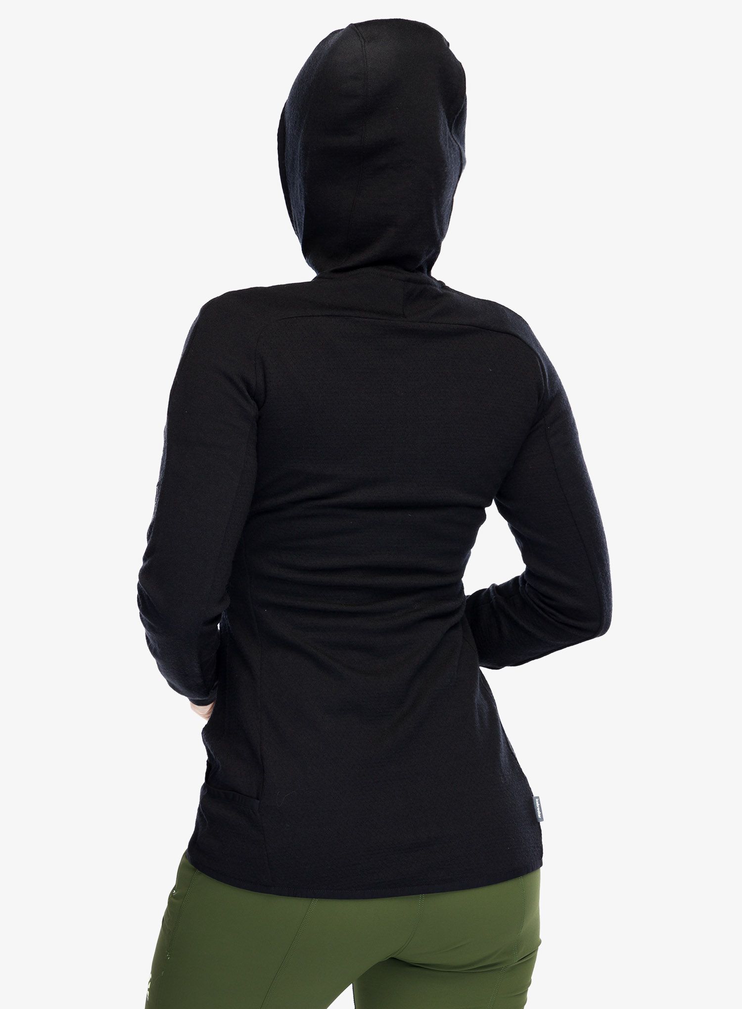 Ženska jopica Icebreaker ZoneKnit LS Zip Hoodie - black