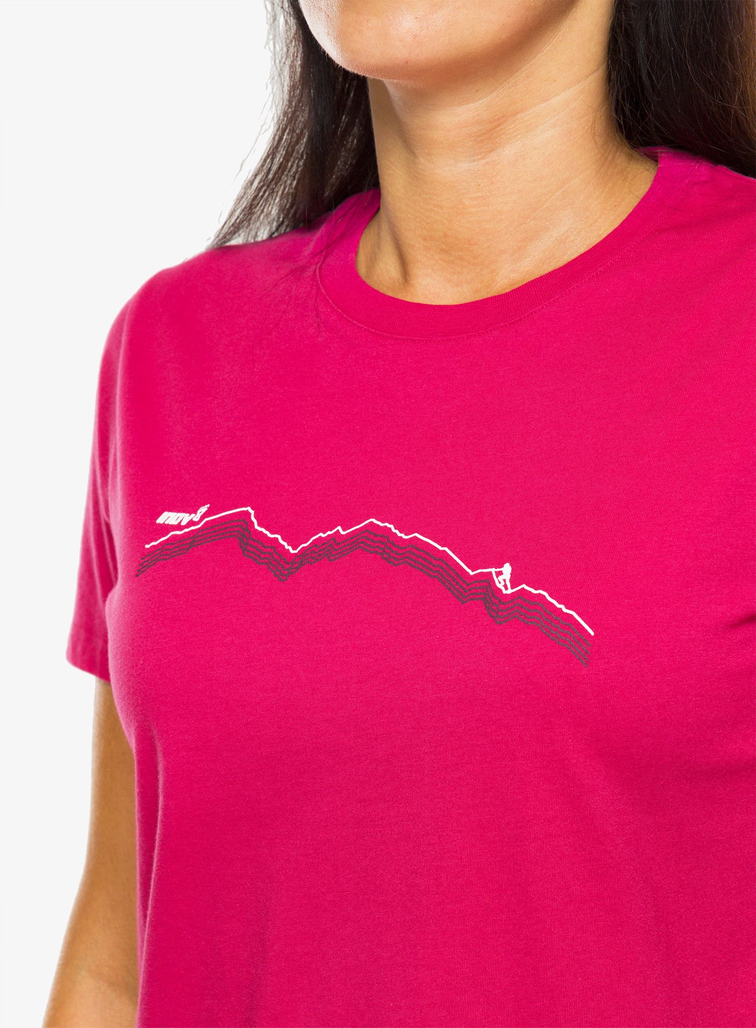 Ženska bombažna majica Inov-8 Graphic Tee SS Ridge - pink