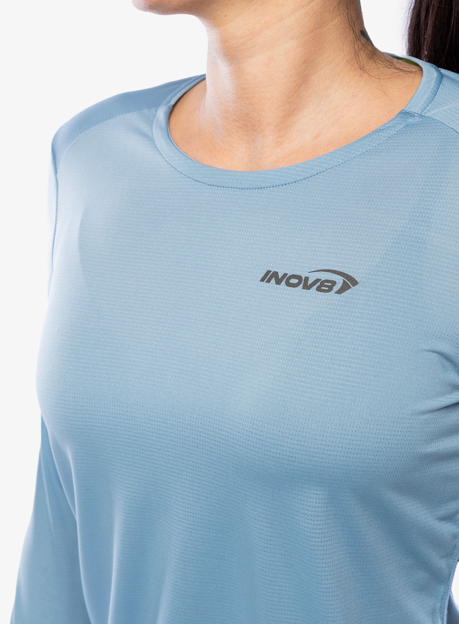 Ženska tekaška jopica Inov-8 Performance Long Sleeve - blue grey/slate