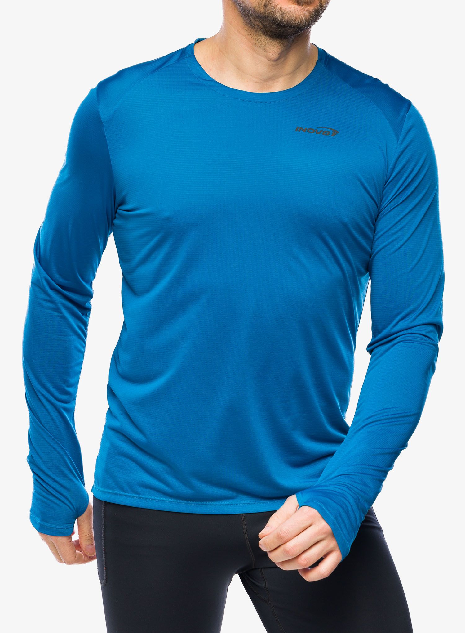 Tekaška jopica Inov-8 Performance Long Sleeve - blue/navy