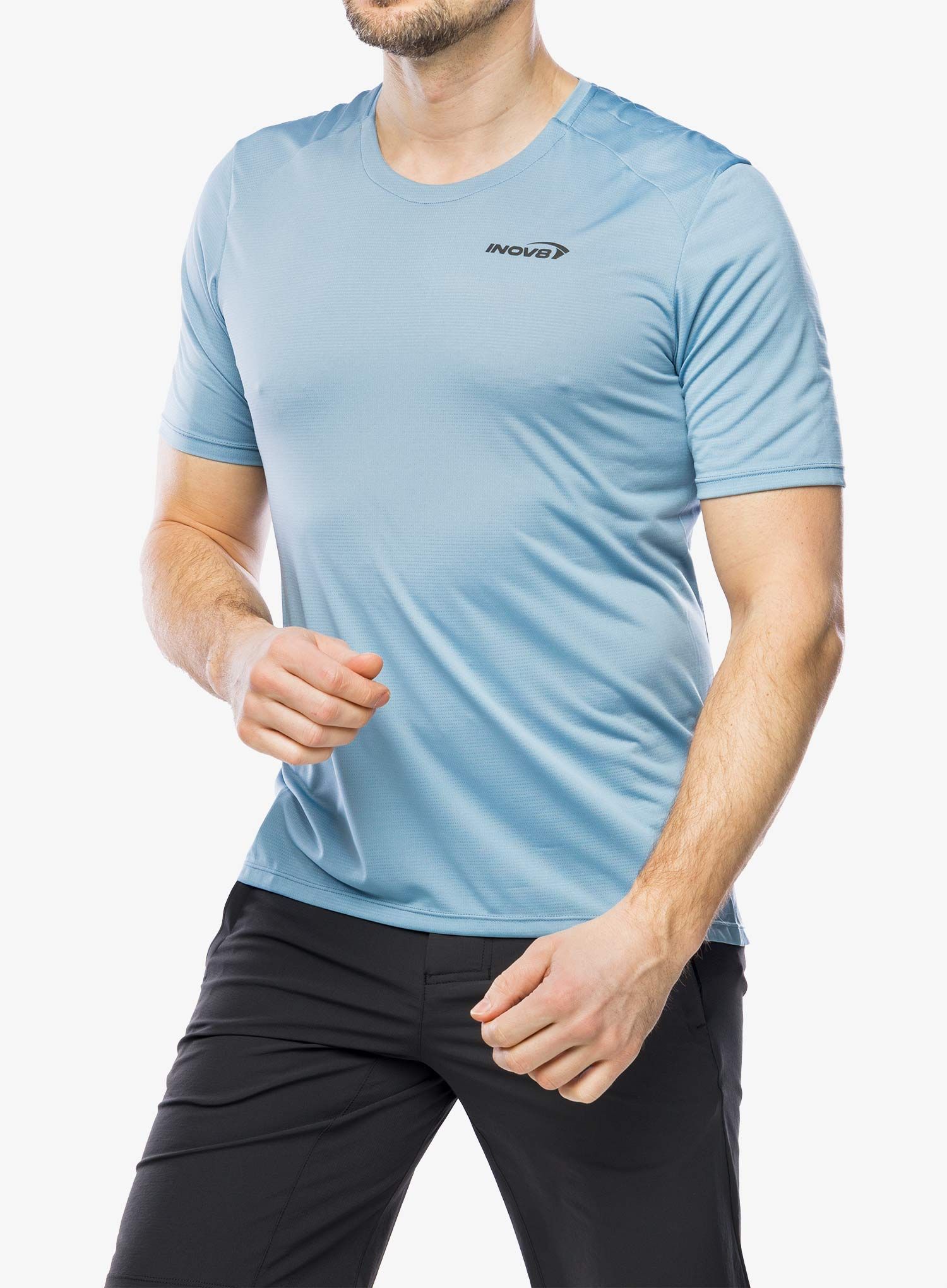 Tekaška majica Inov-8 Performance Short Sleeve - blue grey/slate