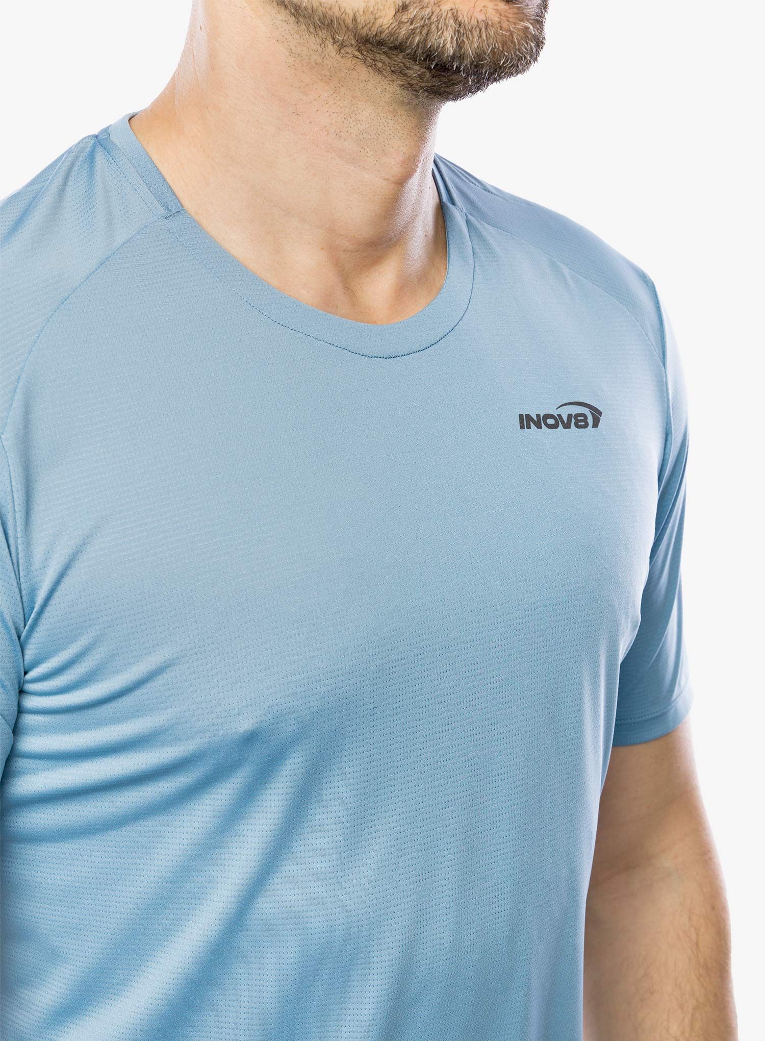 Tekaška majica Inov-8 Performance Short Sleeve - blue grey/slate