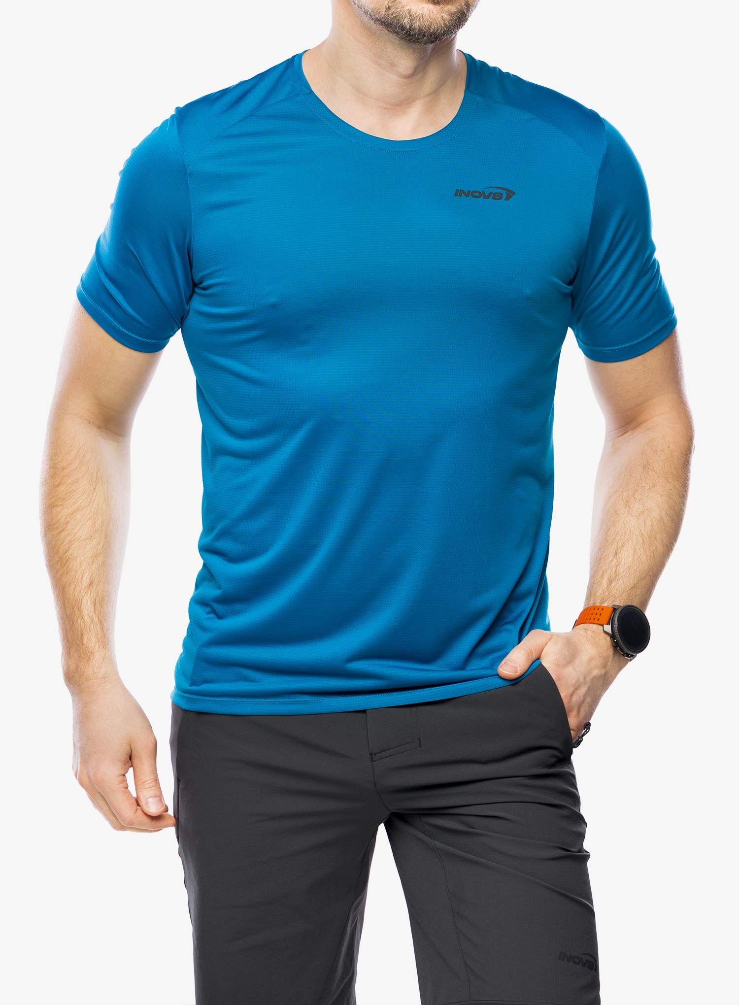 Fitness majica Inov-8 Performance Short Sleeve - blue/navy