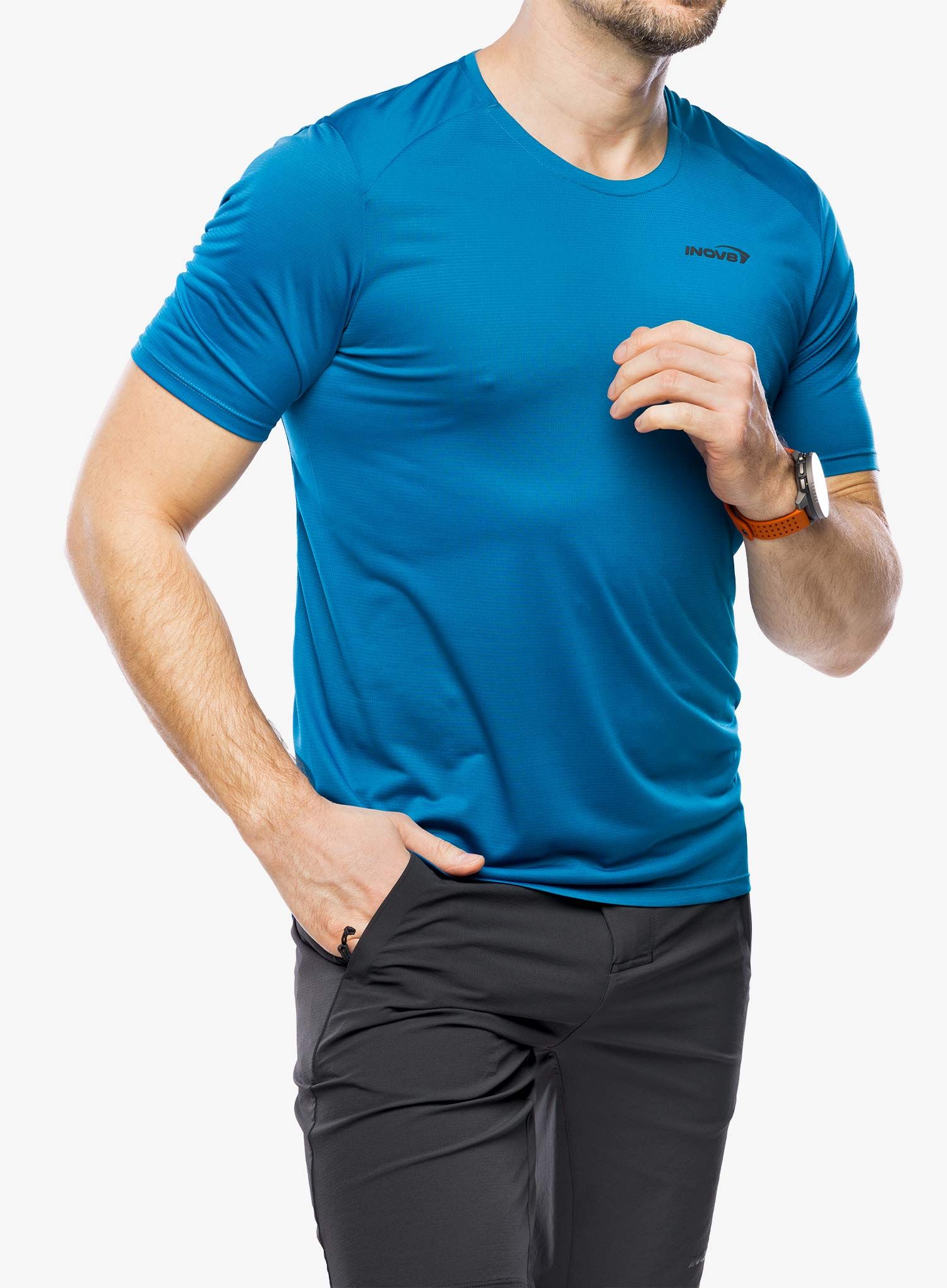 Fitness majica Inov-8 Performance Short Sleeve - blue/navy