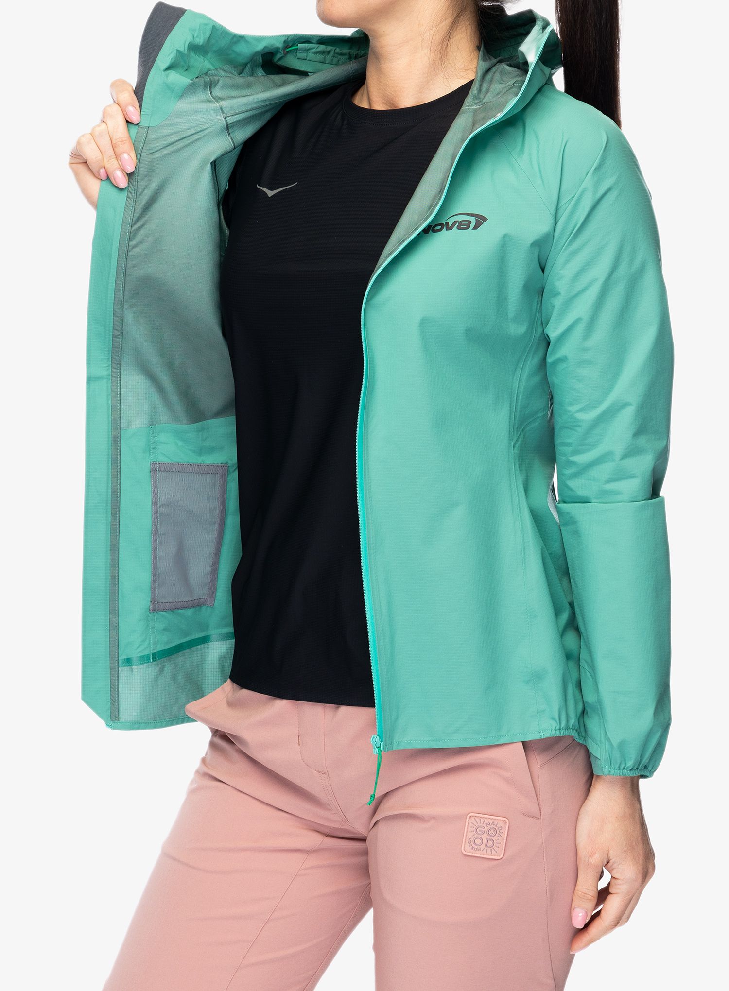 Ženska tekaška jakna Inov-8 Stormshell FZ V2 - aqua