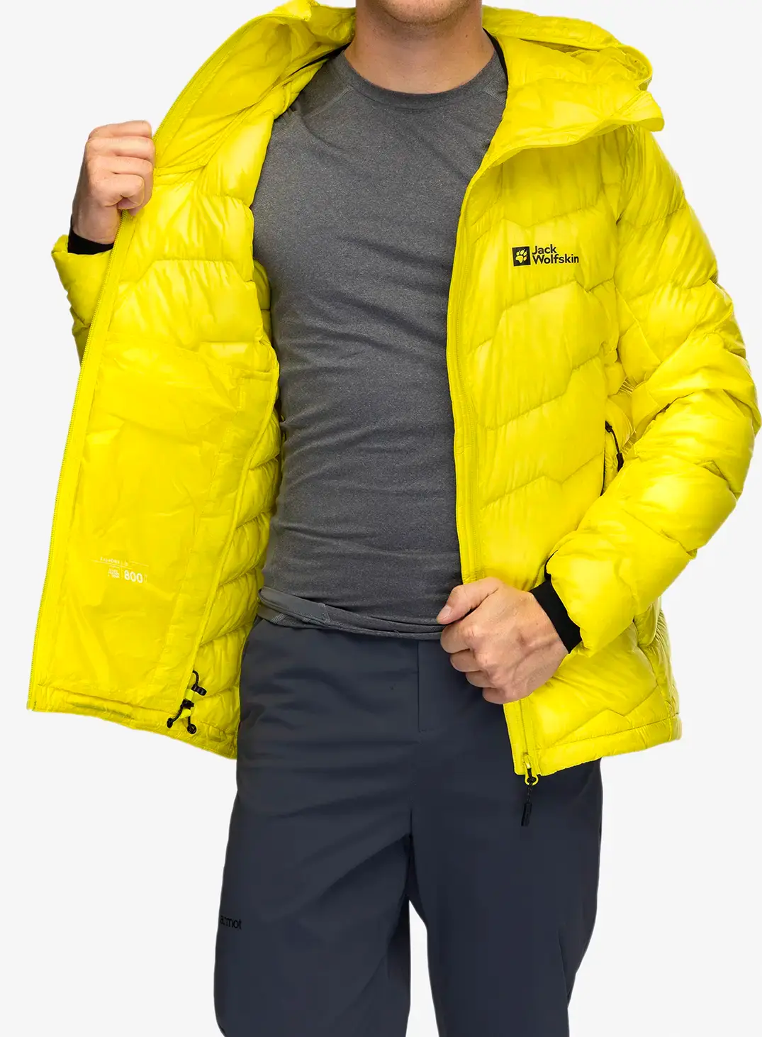 Puhovka Jack Wolfskin Alpspitze Down Hoody - firefly