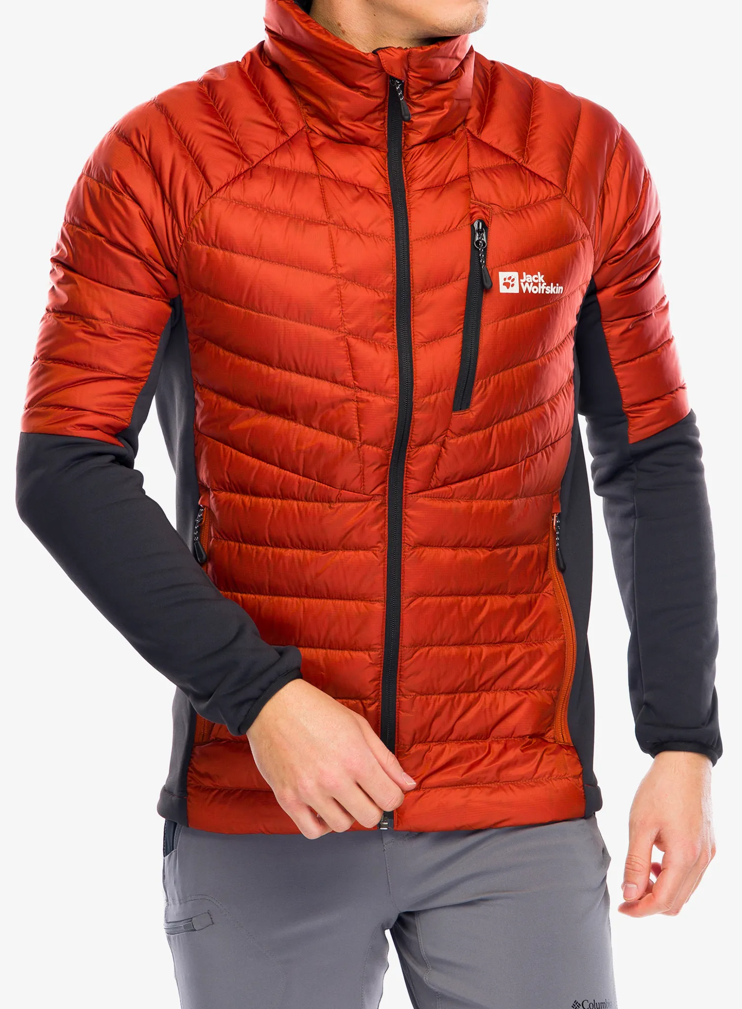 Hibridna jakna Jack Wolfskin Nebelhorn Down Hybrid - carmine