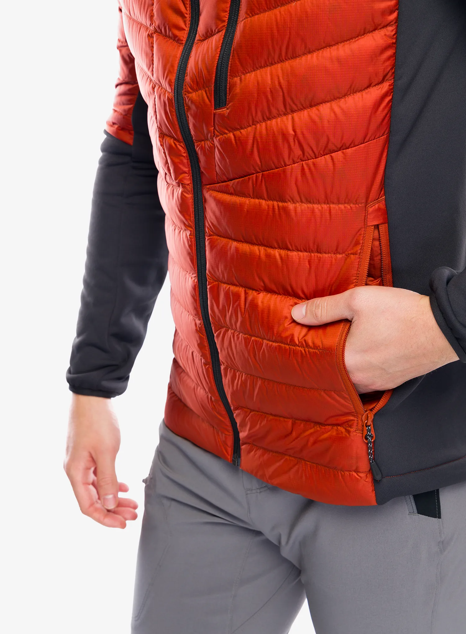 Hibridna jakna Jack Wolfskin Nebelhorn Down Hybrid - carmine