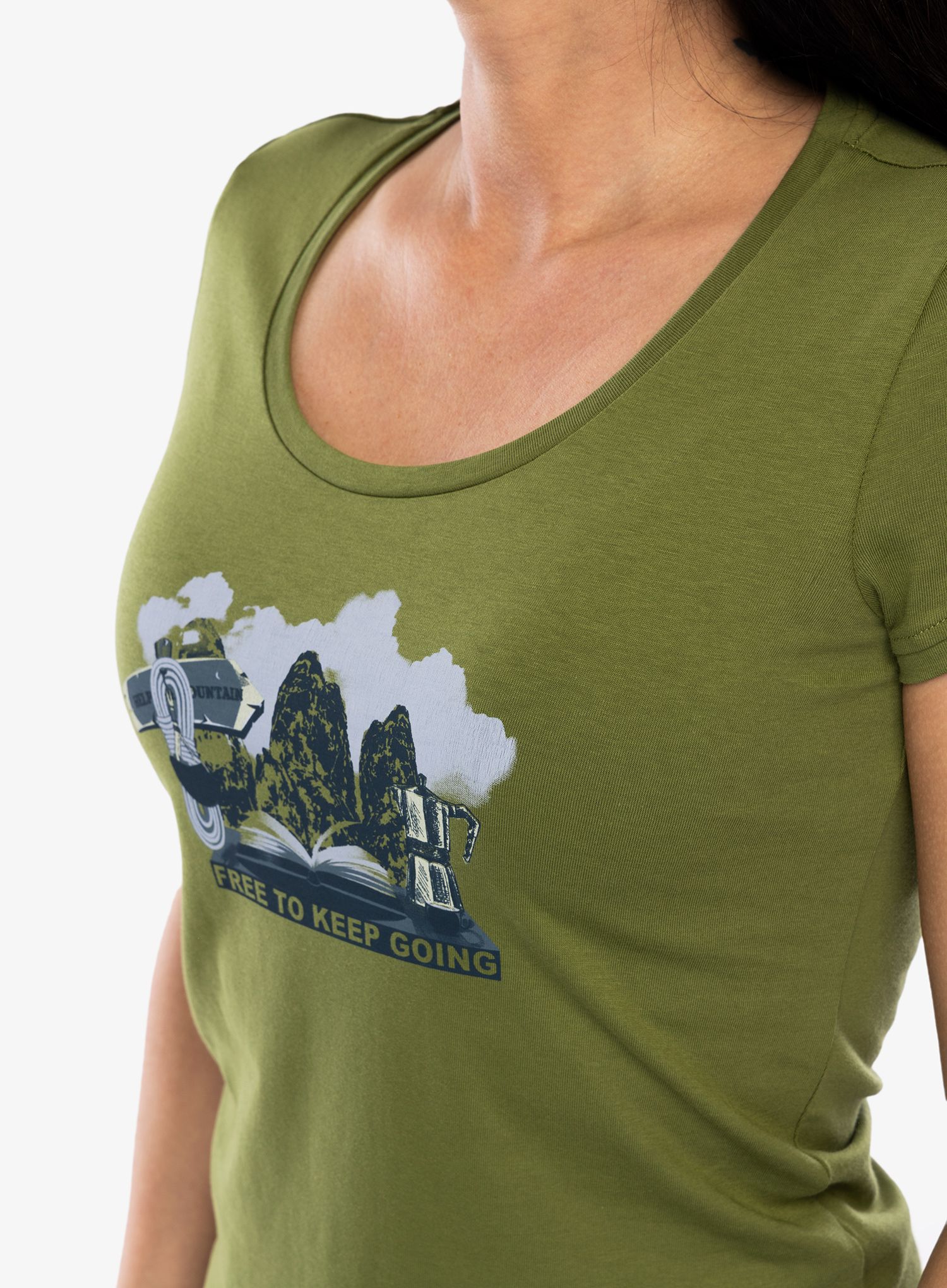 Ženska bombažna majica Karpos Anemone Evo T-Shirt - cedar green