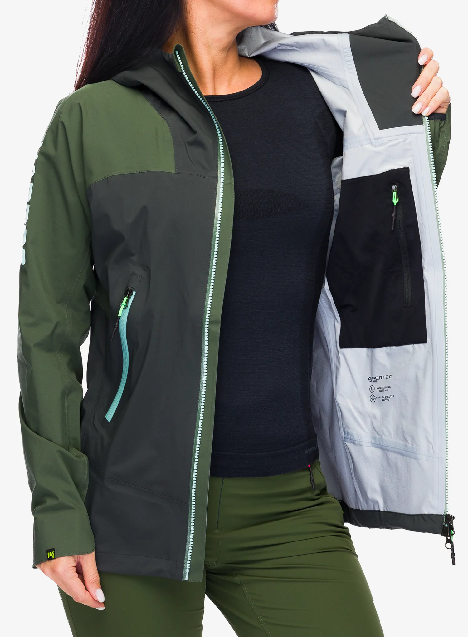 Ženska jakna Karpos Valsesia Shell Jacket - black sand/thyme