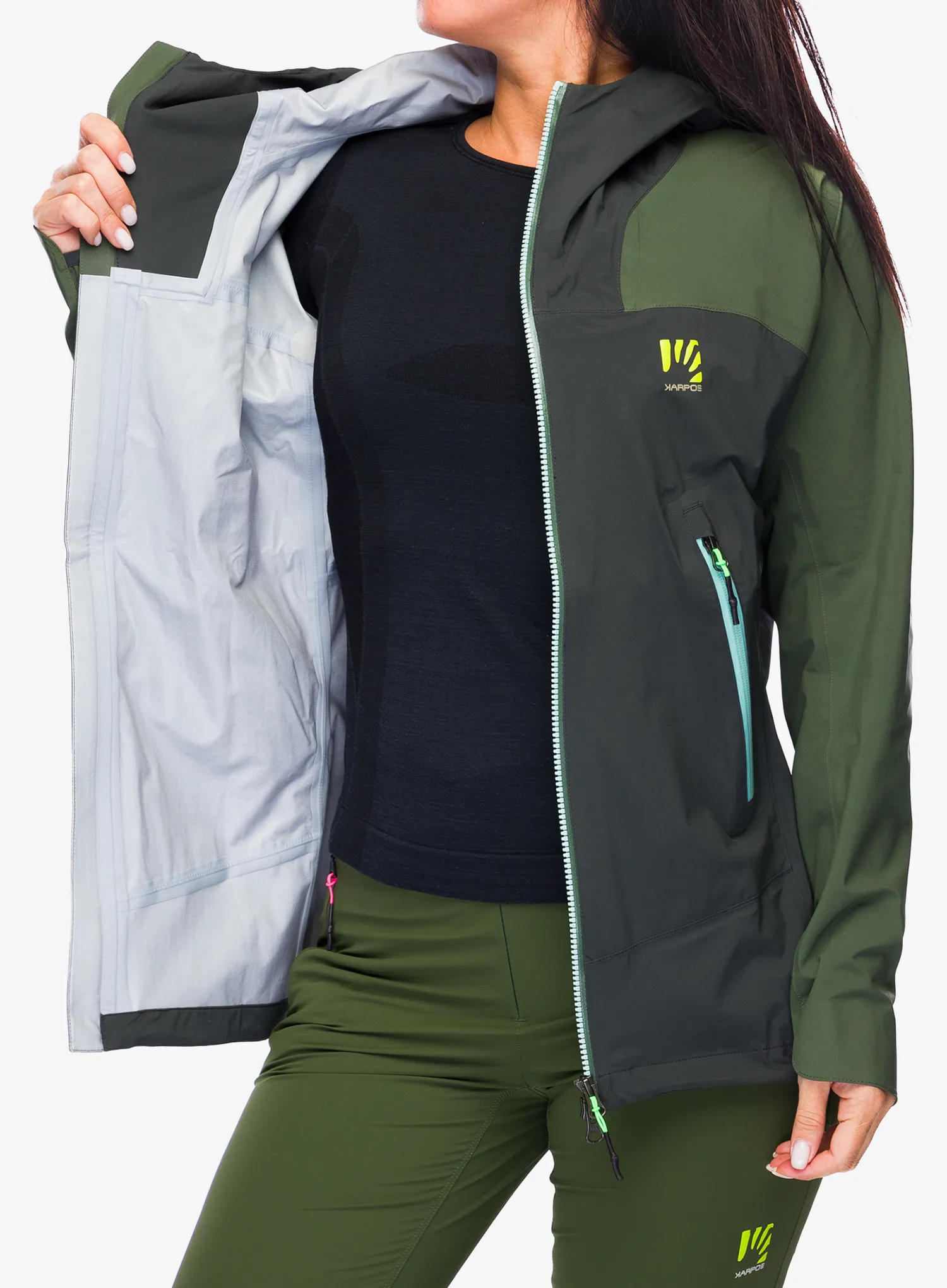 Ženska jakna Karpos Valsesia Shell Jacket - black sand/thyme