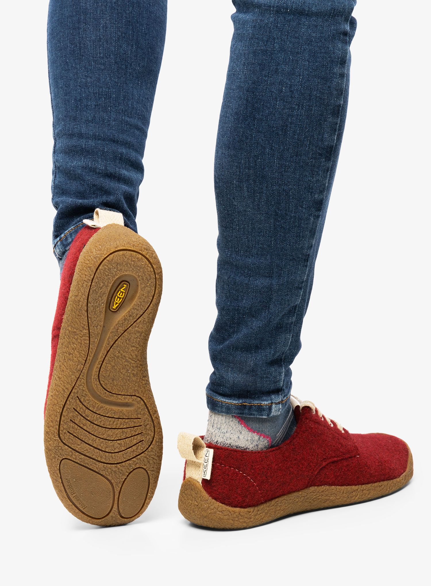 Ženski čevlji Keen Mosey Derby - red felt/birch