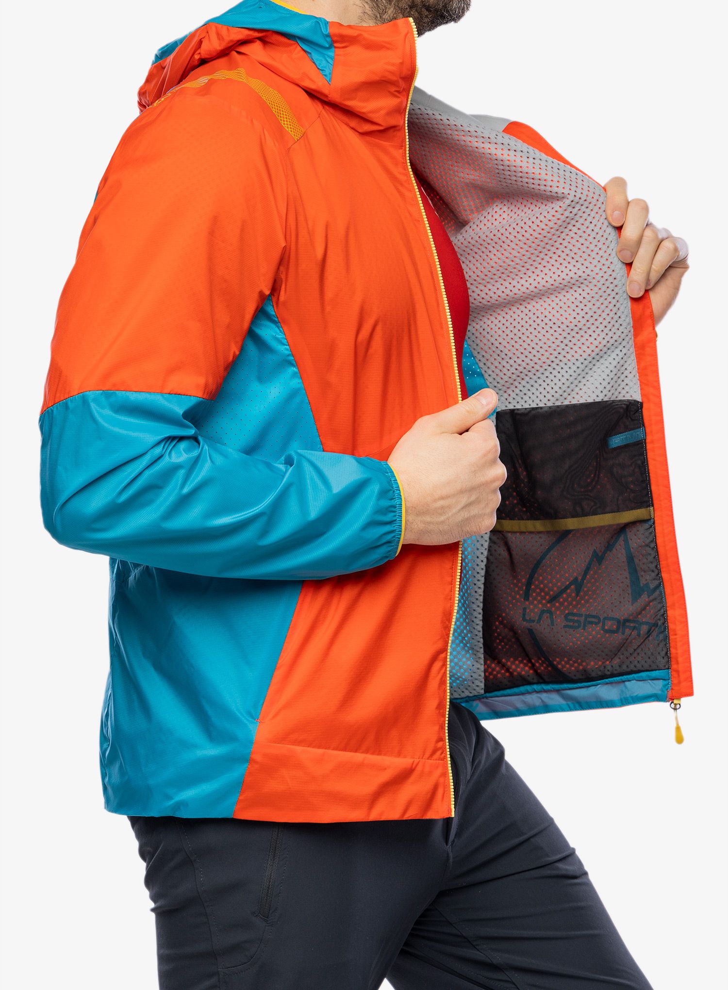 Jakna La Sportiva Across Lite Jacket - cherry tomato/tropic blue